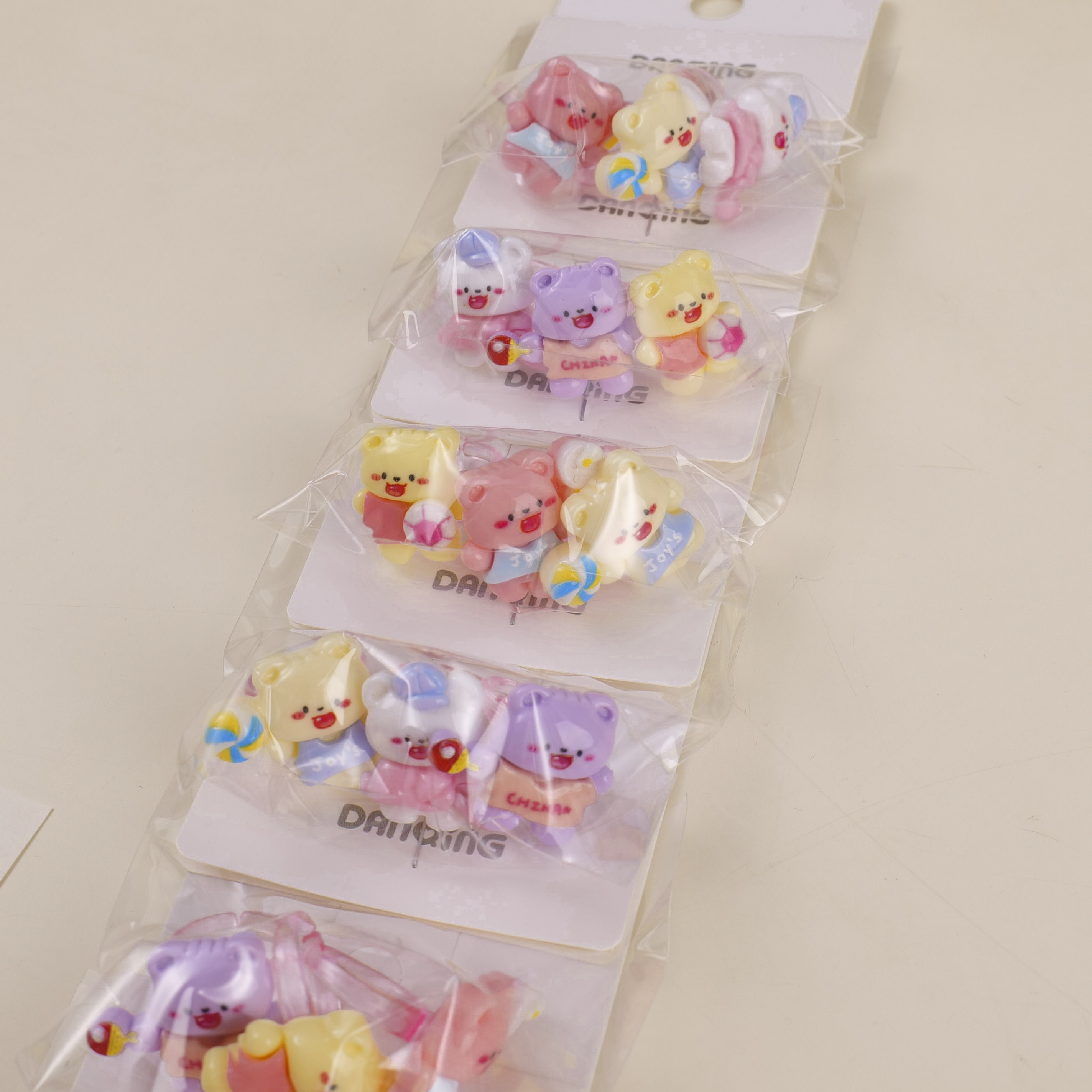 Cartoon Series Kids Rings 3pcs - 1