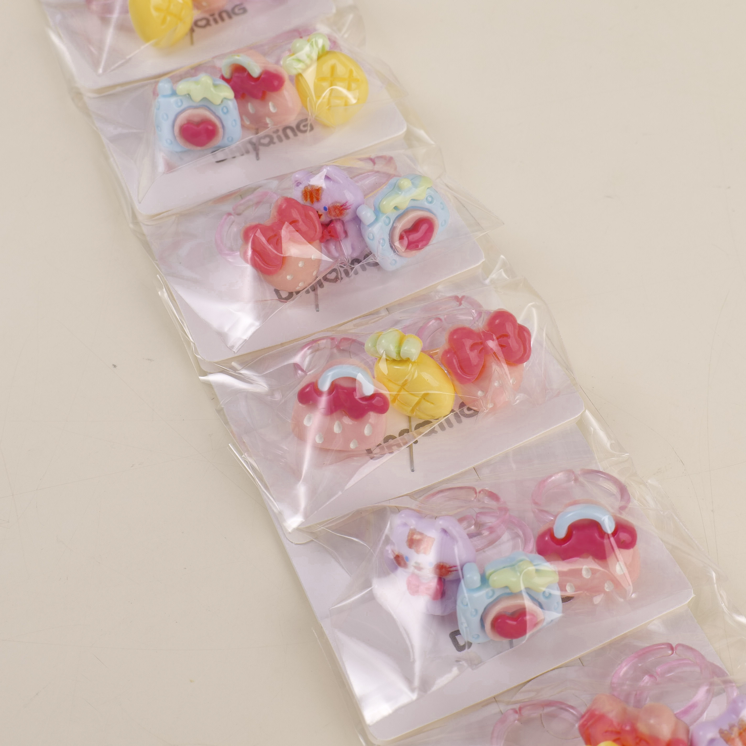 Cartoon Series Kids Rings 3pcs - 4