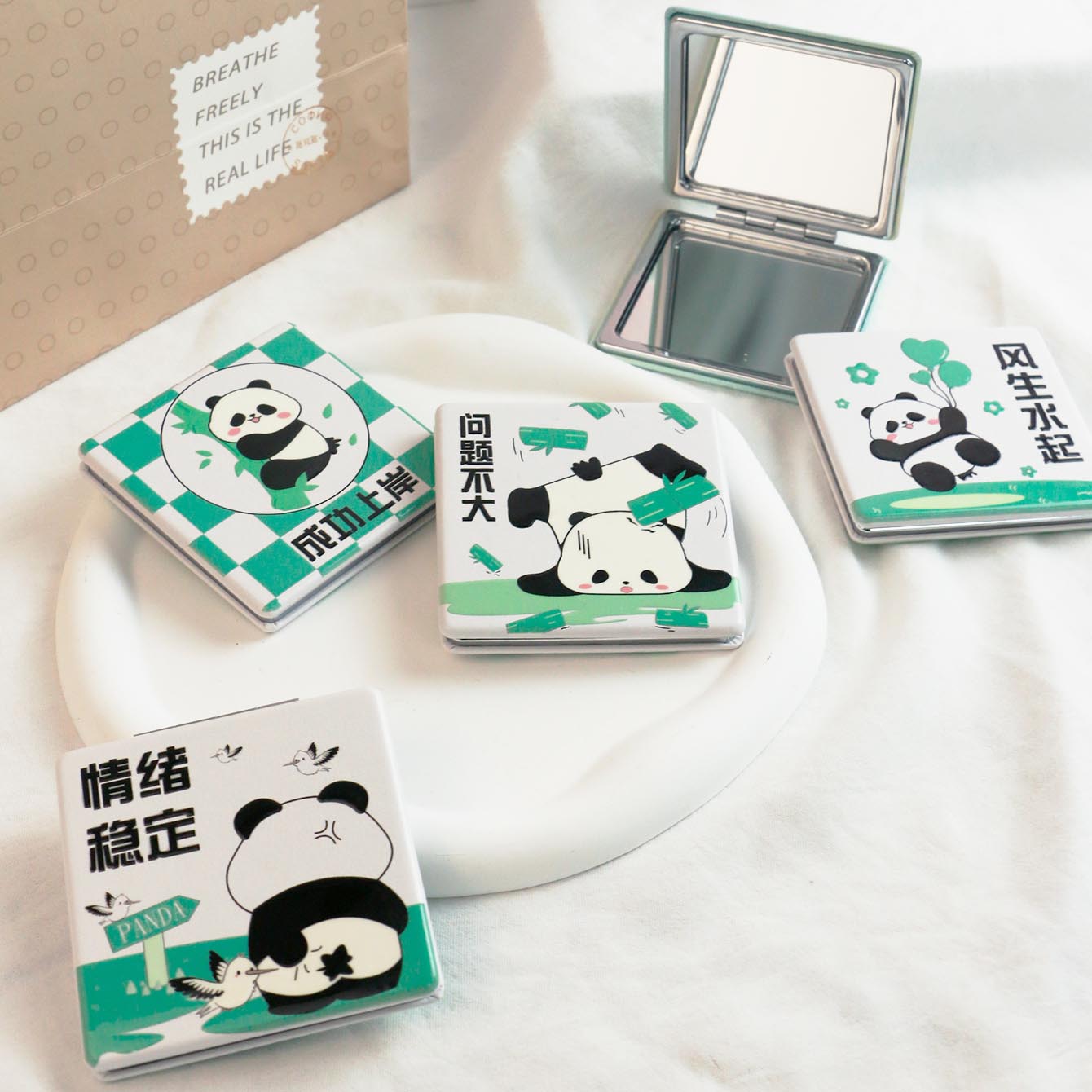 Panda Word Square Fashion Mirror