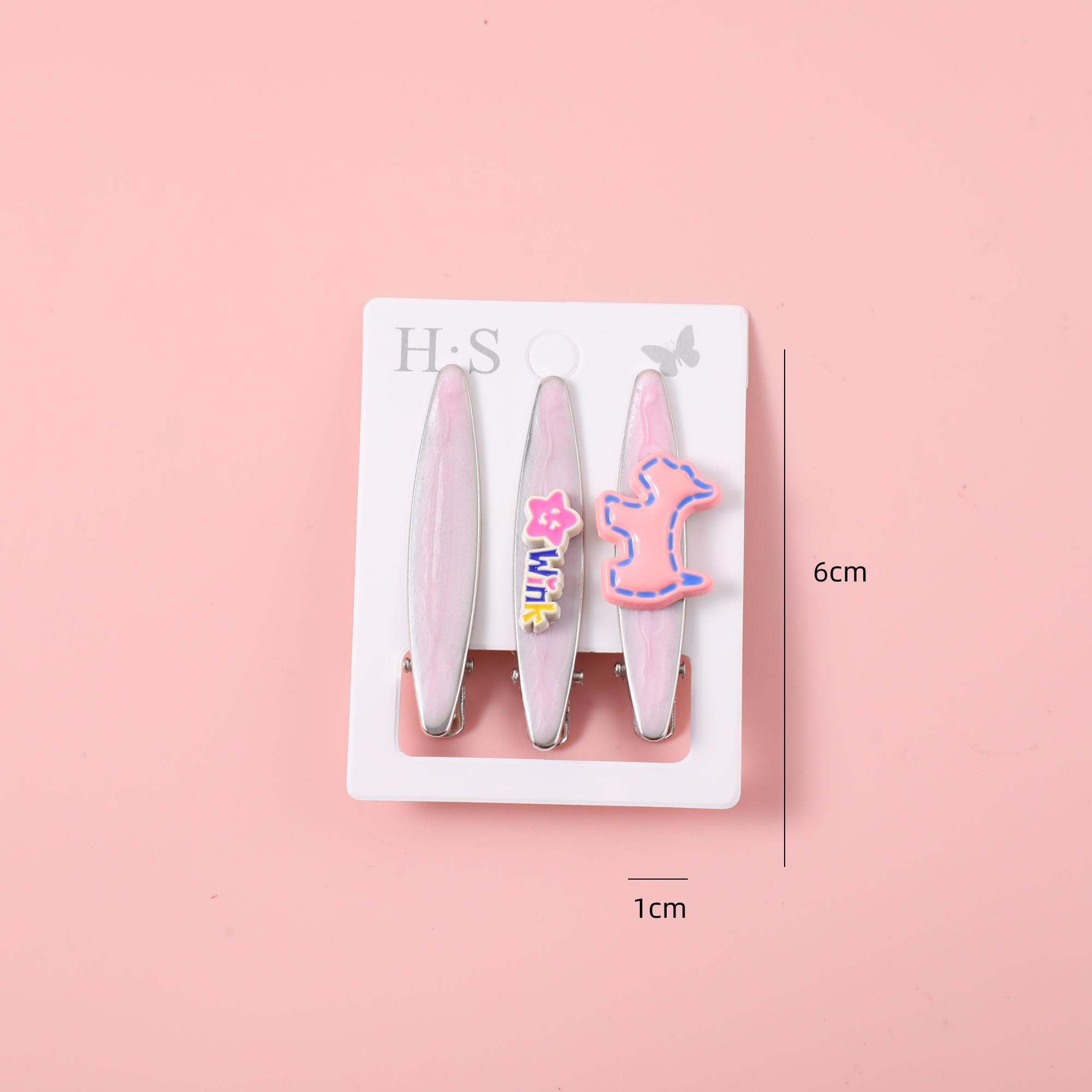 Wink Hair Clip Set 3pcs 6cm