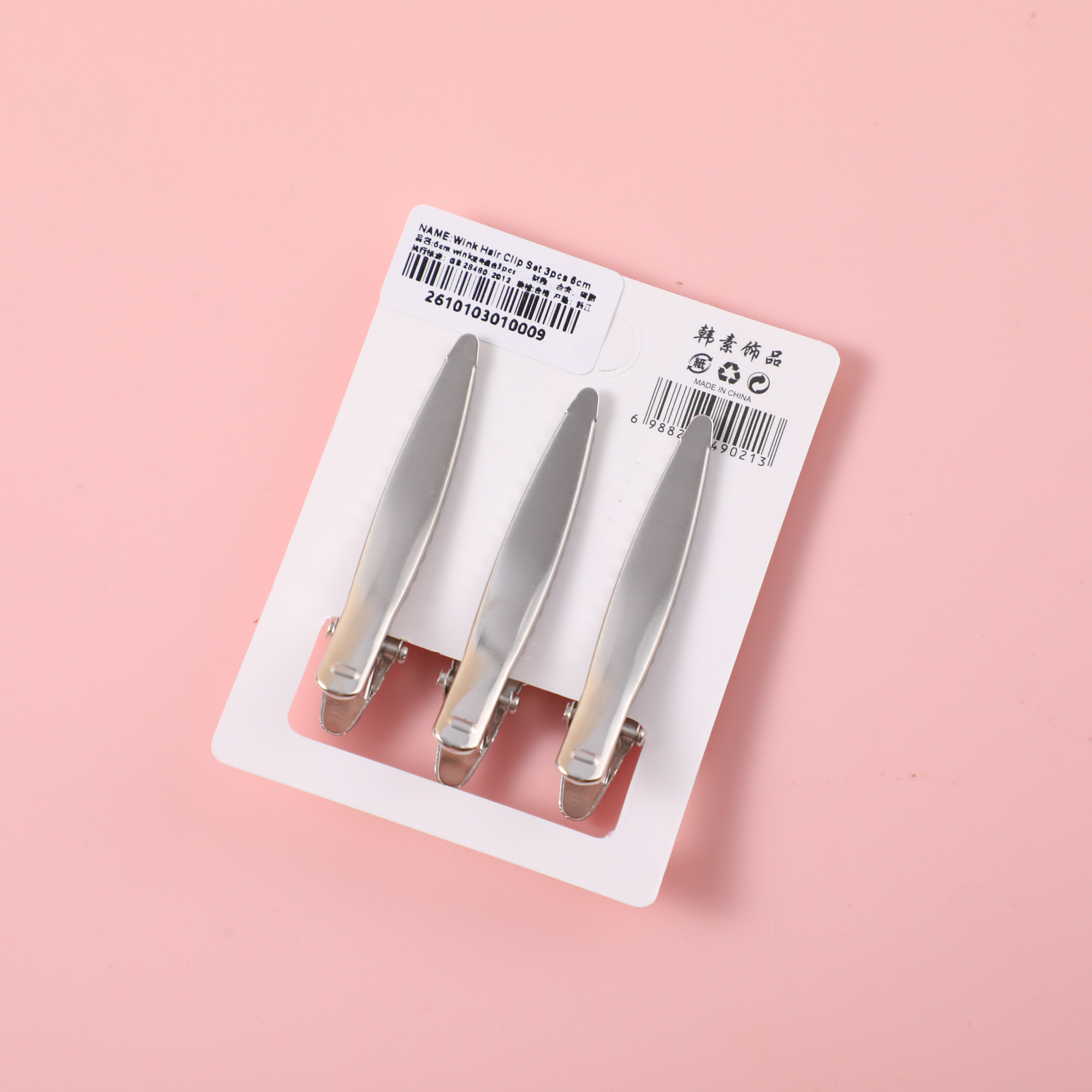 Wink Hair Clip Set 3pcs 6cm