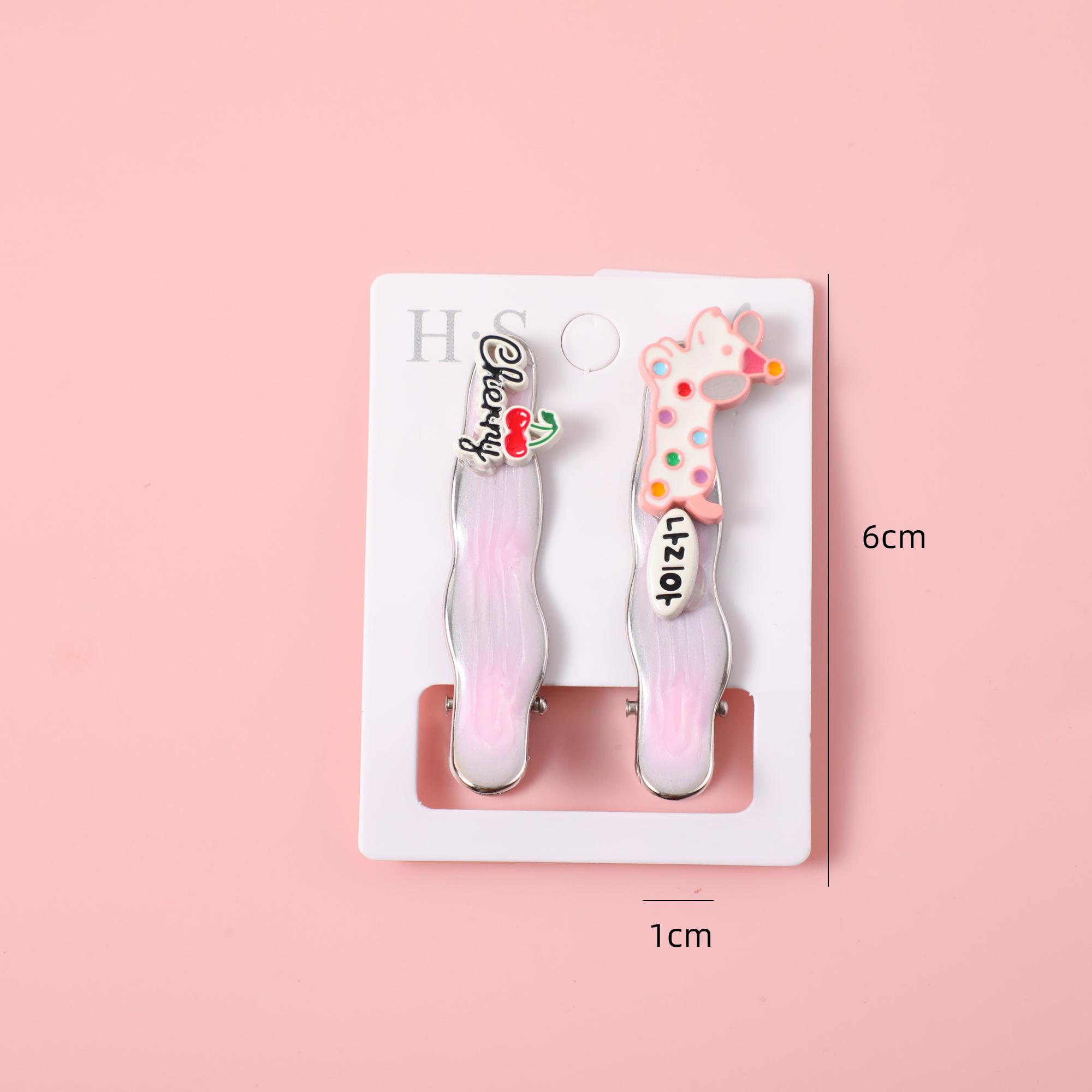 Cherry Hair Clip Set 2pcs 6cm