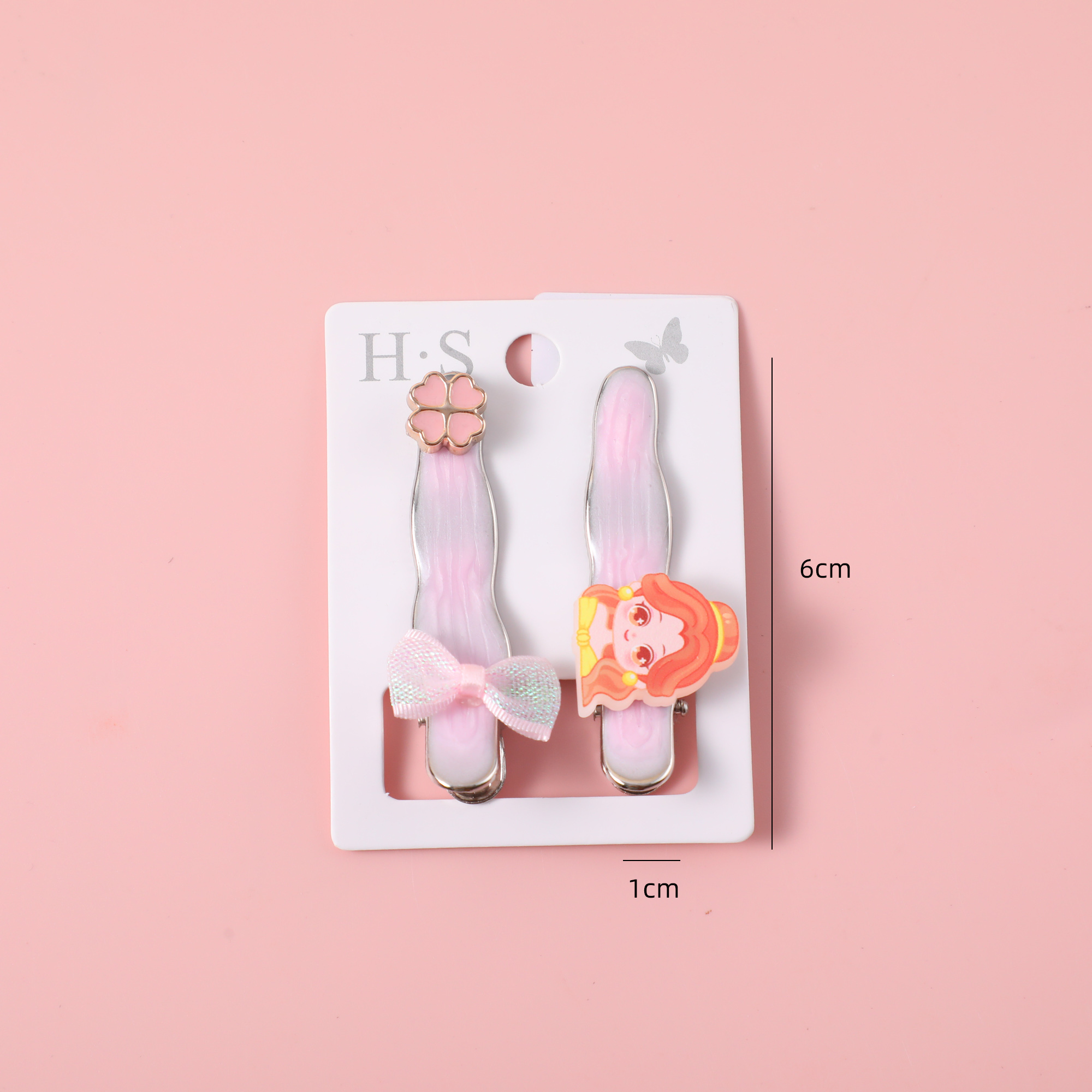 Bow Hair Clip Set 2pcs 6cm