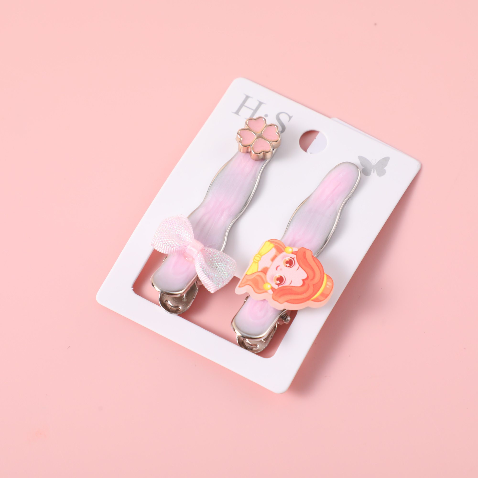Bow Hair Clip Set 2pcs 6cm