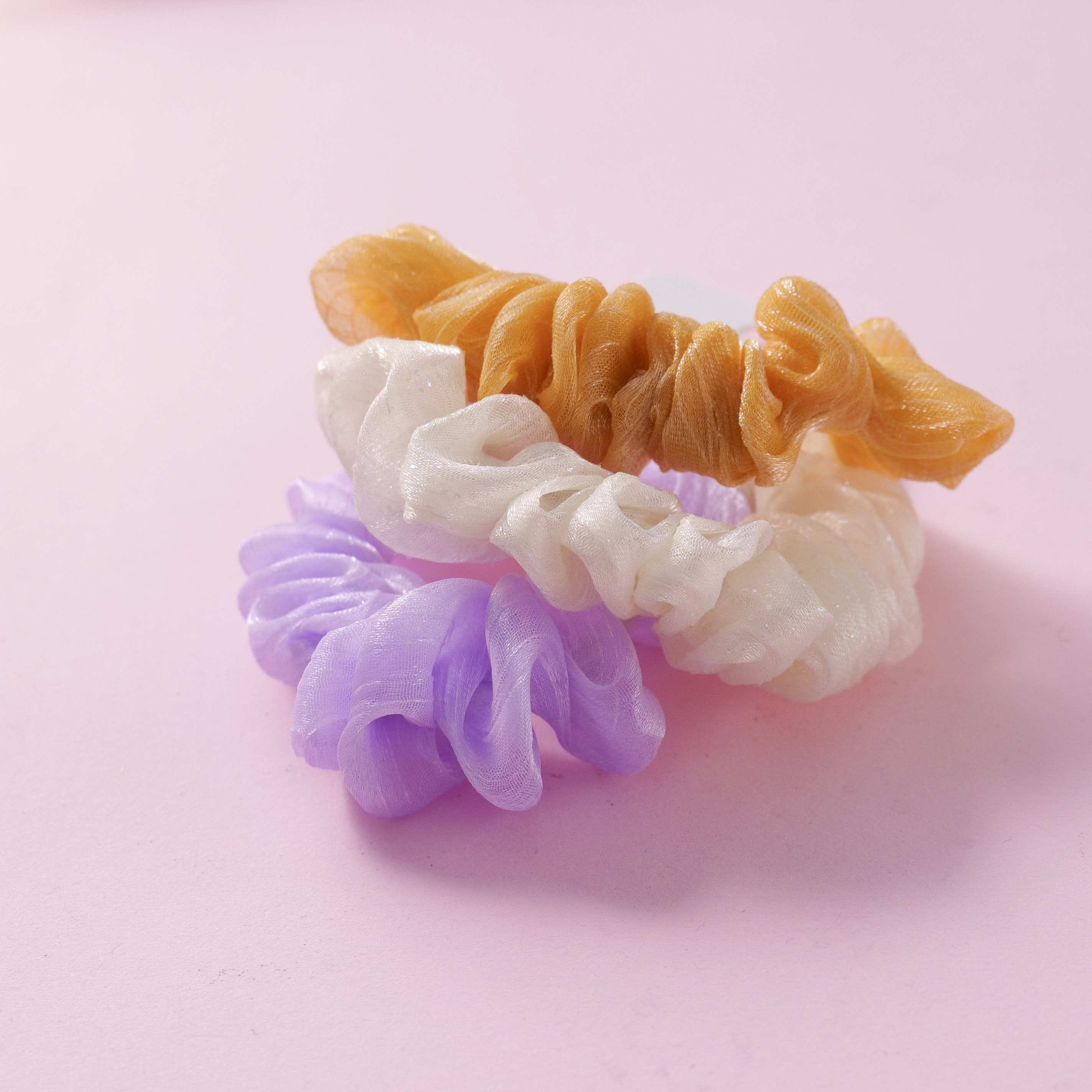 Fluffy Tulle Fashion Hair Ties 3pcs-4