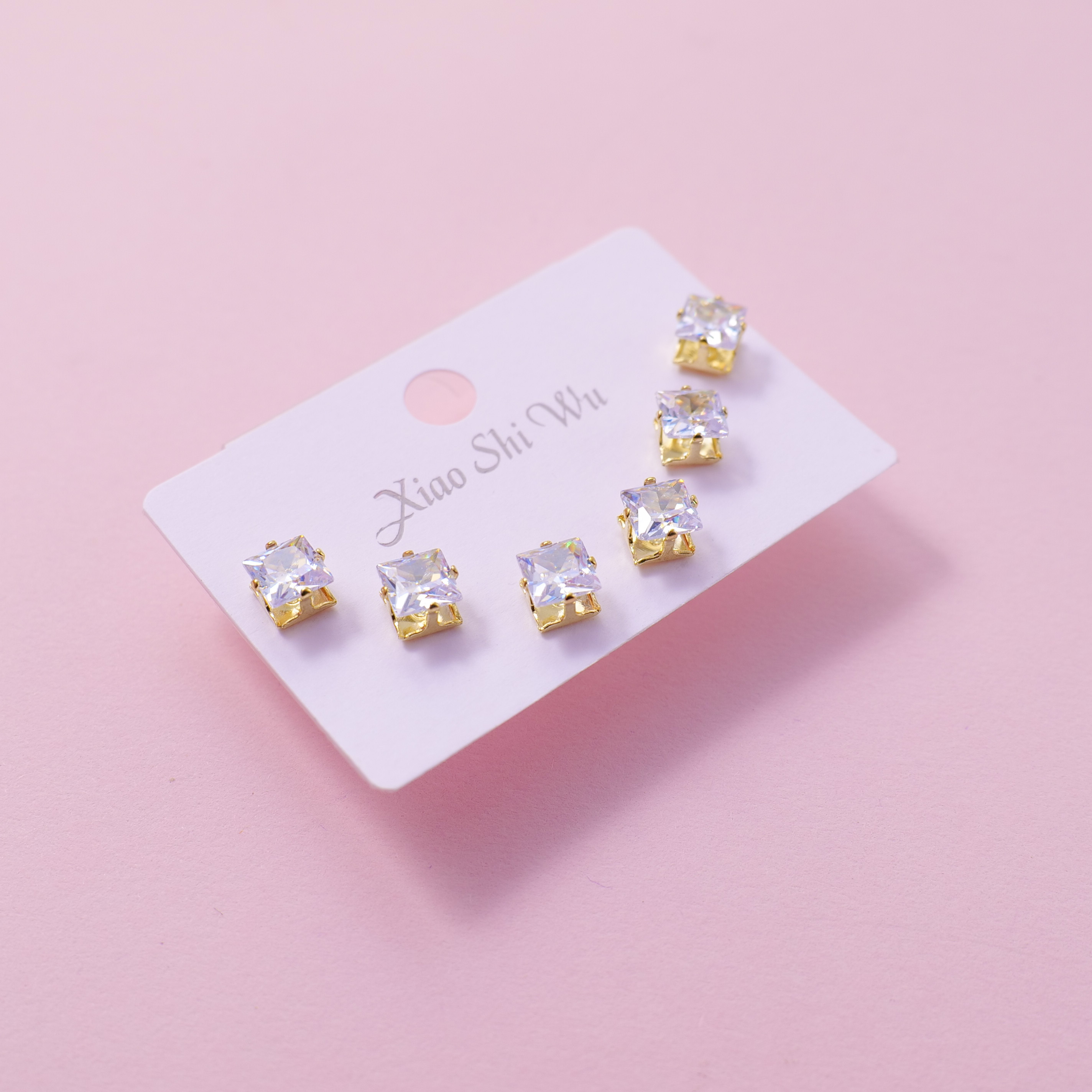 Random Mixed Style Rhinestone 3Pairs Earring