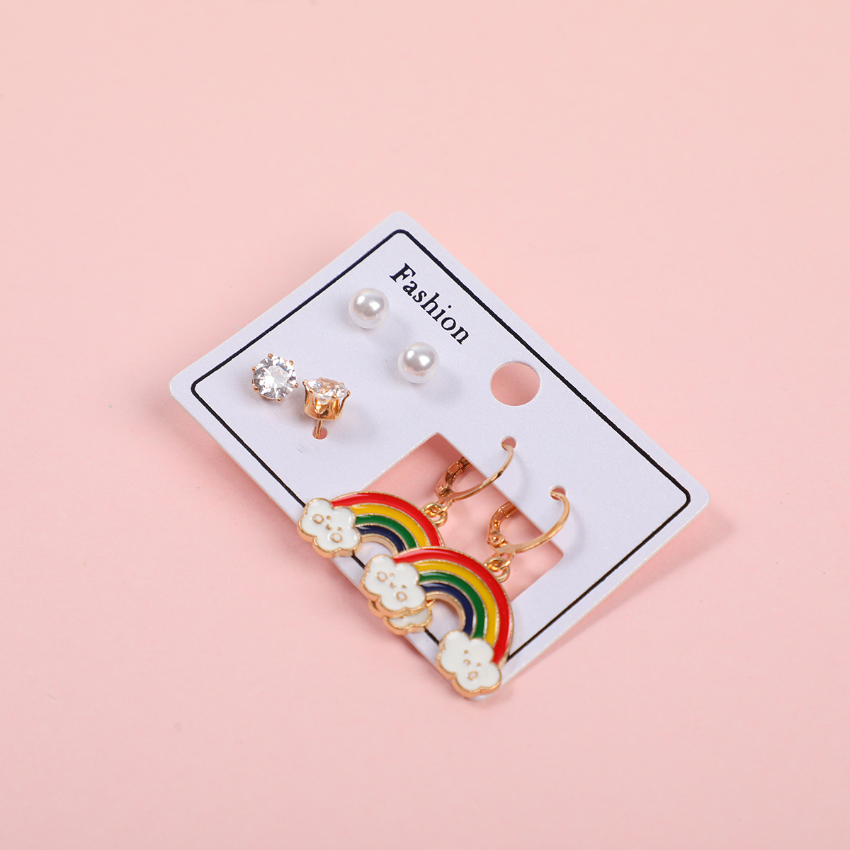Rainbow Luxury 3 Pairs Earrings