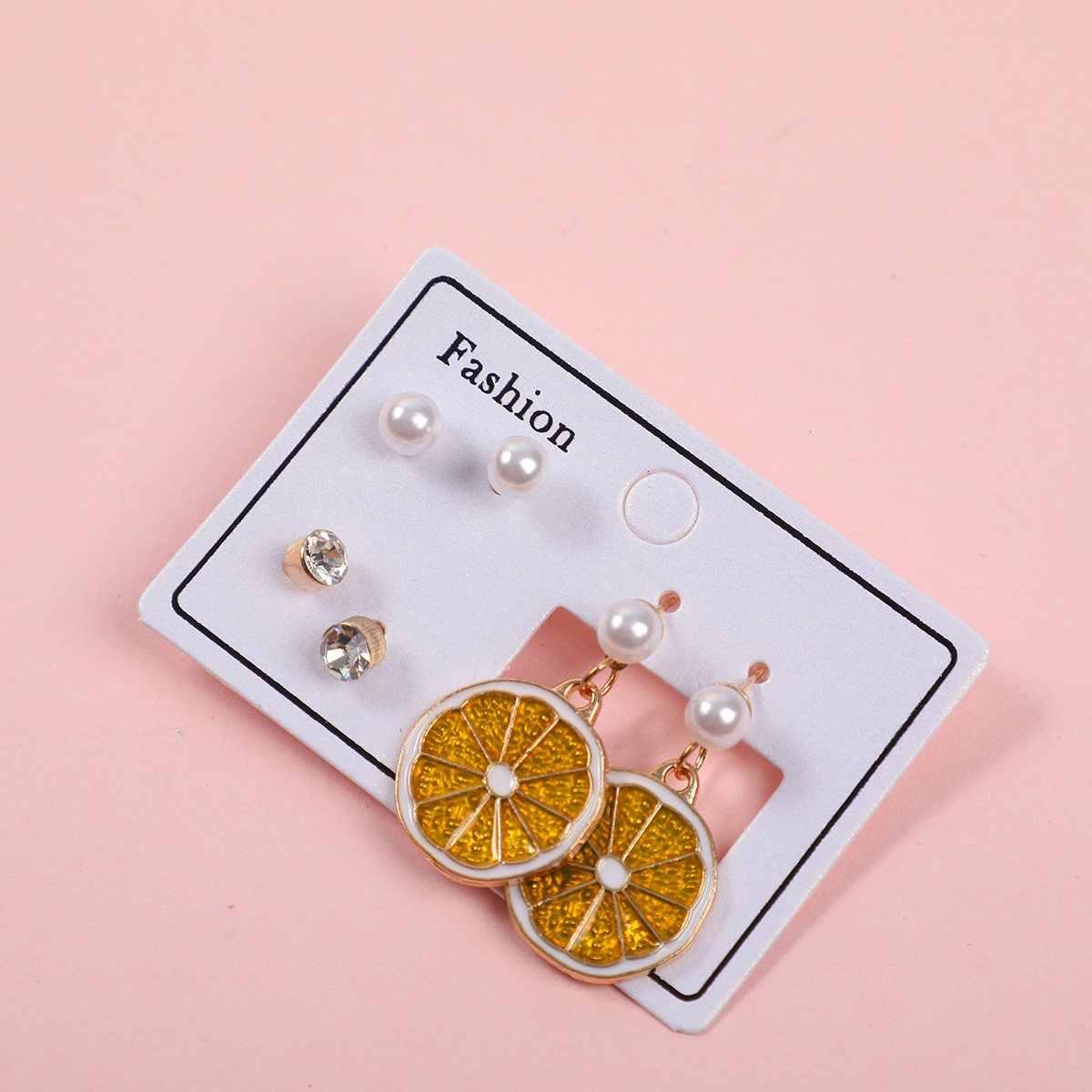 Lemon Luxury 3 Pairs Earrings
