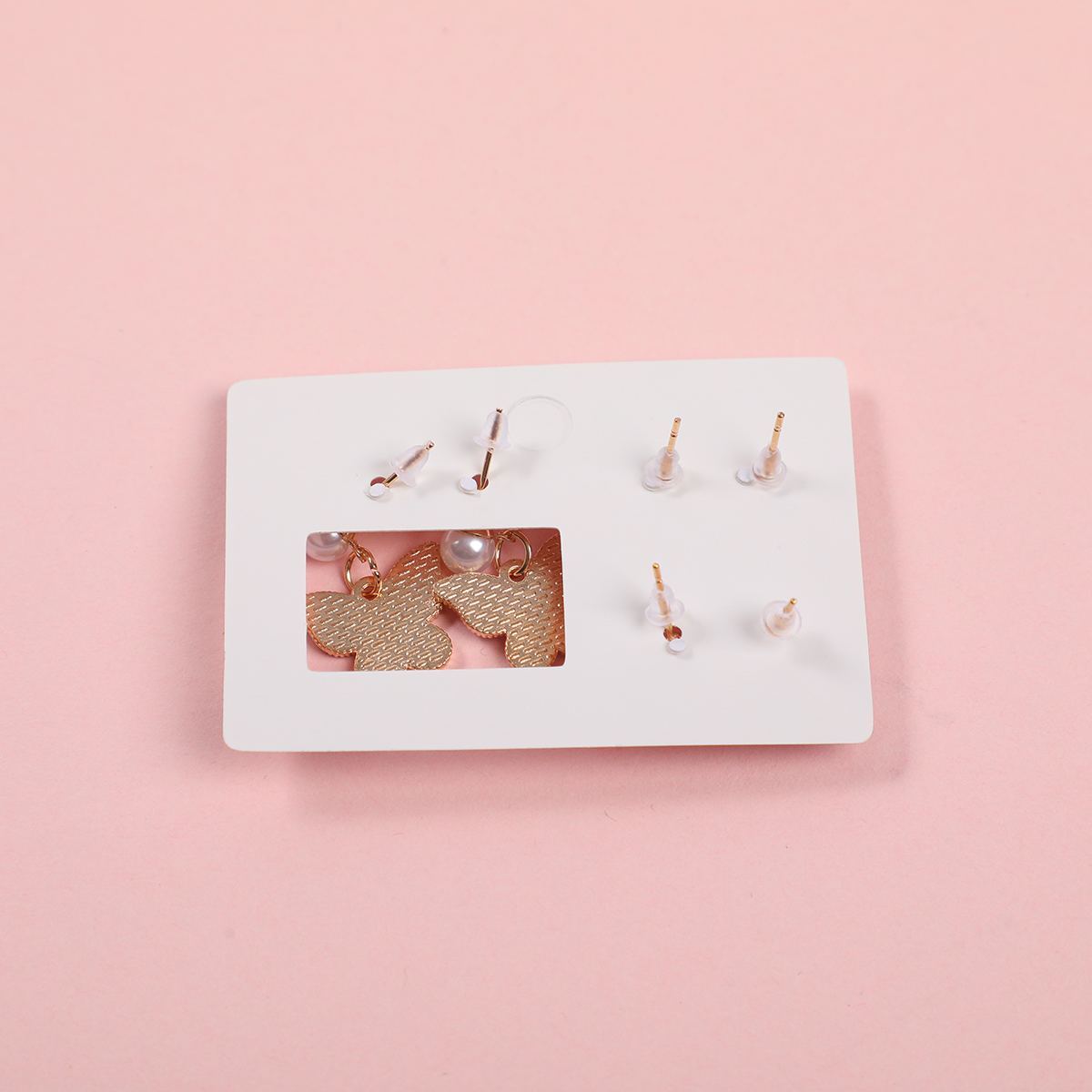 Pink Butterfly Luxury 3 Pairs Earrings