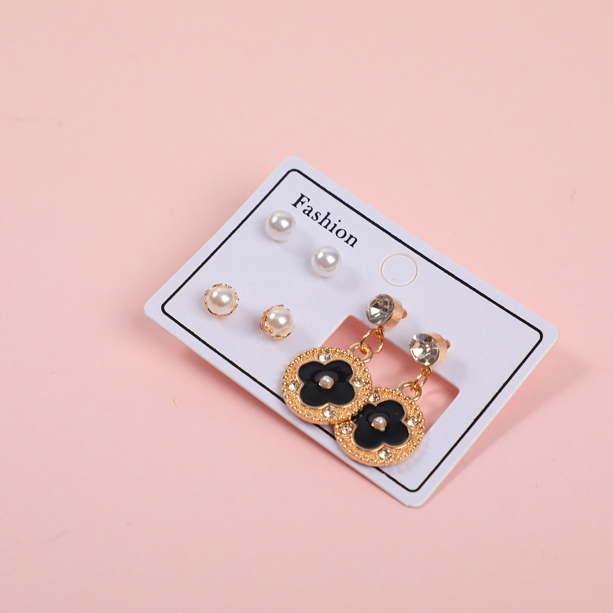 Four-Petal Flower Luxury 3 Pairs Earrings