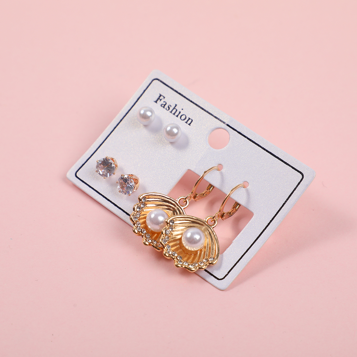 Shell Pearl Luxury 3 Pairs Earrings
