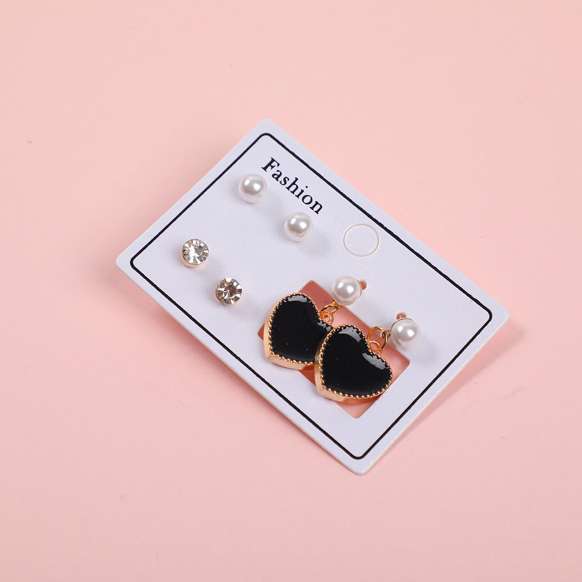 Black Heart Luxury 3 Pairs Earrings-2