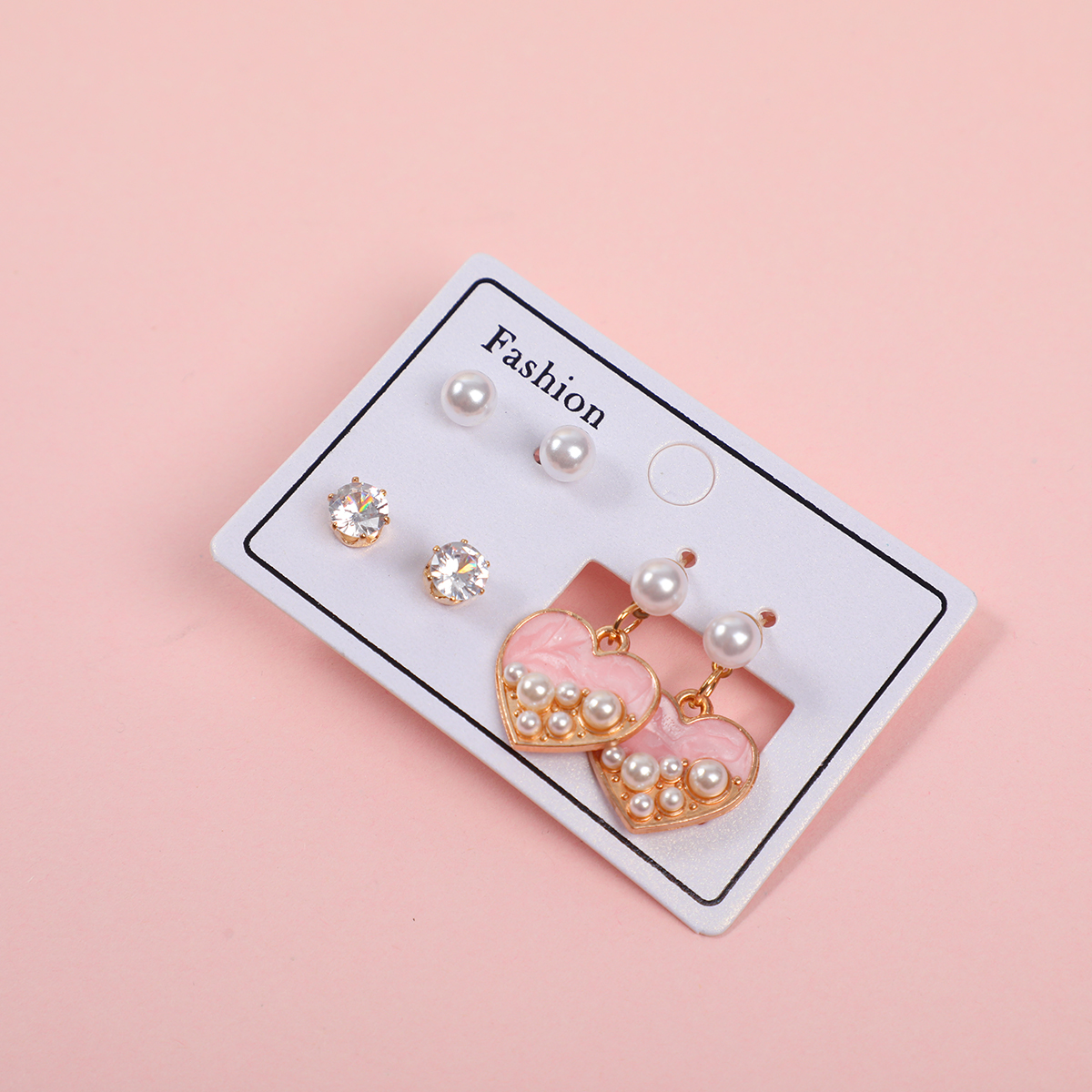 Heart Pearl Luxury 3 Pairs Earrings