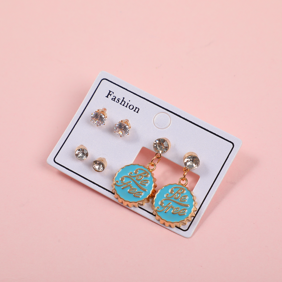 Bottle Cap Luxury 3 Pairs Earrings