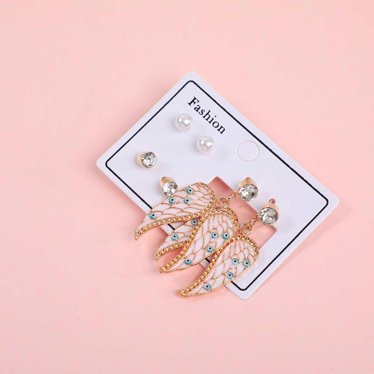 Three Pairs of Wing Stud Earrings