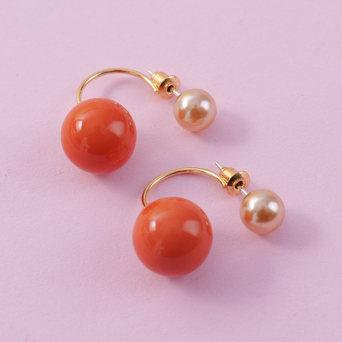 Pink and White Pearl Earrings