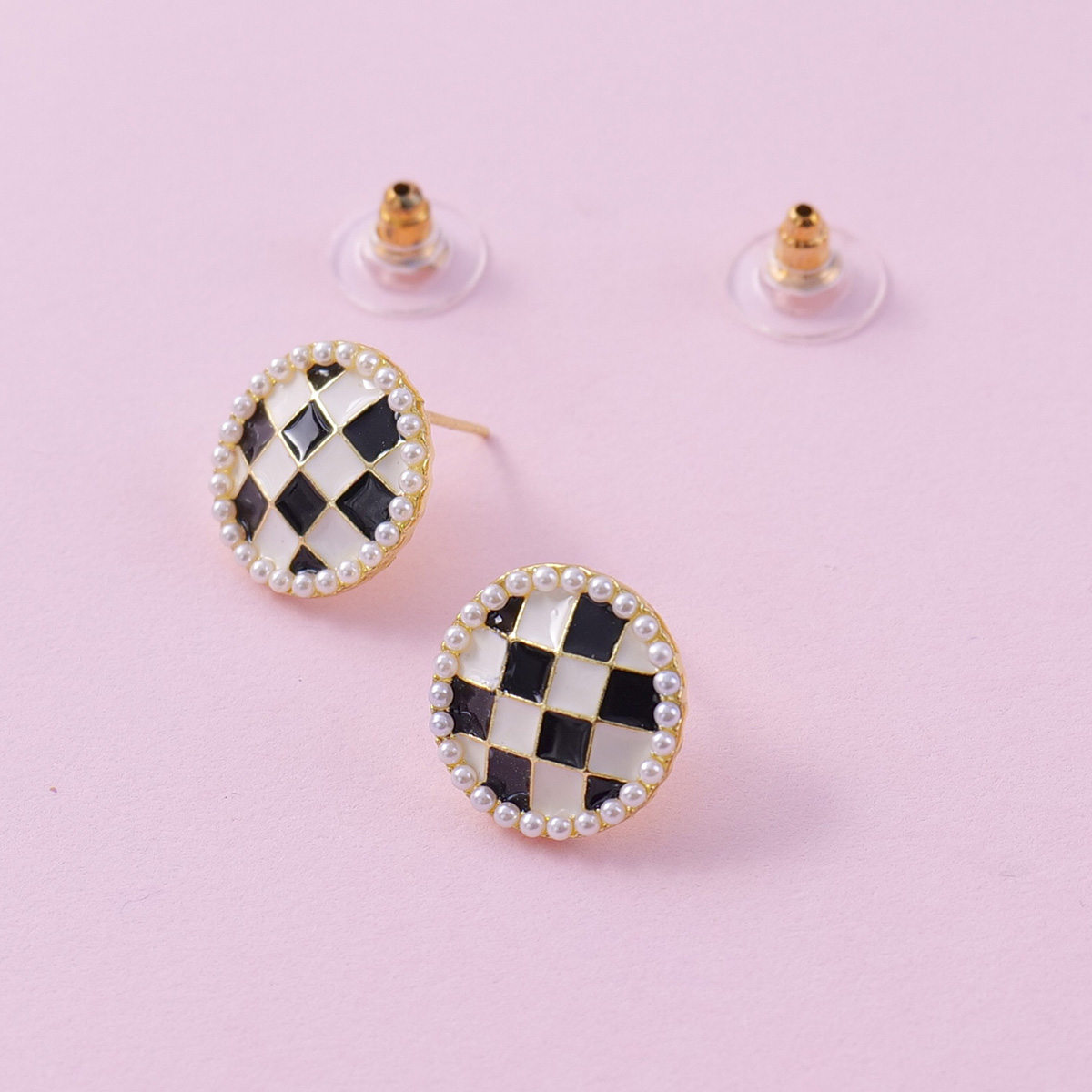 Round Mini Pearl Earrings