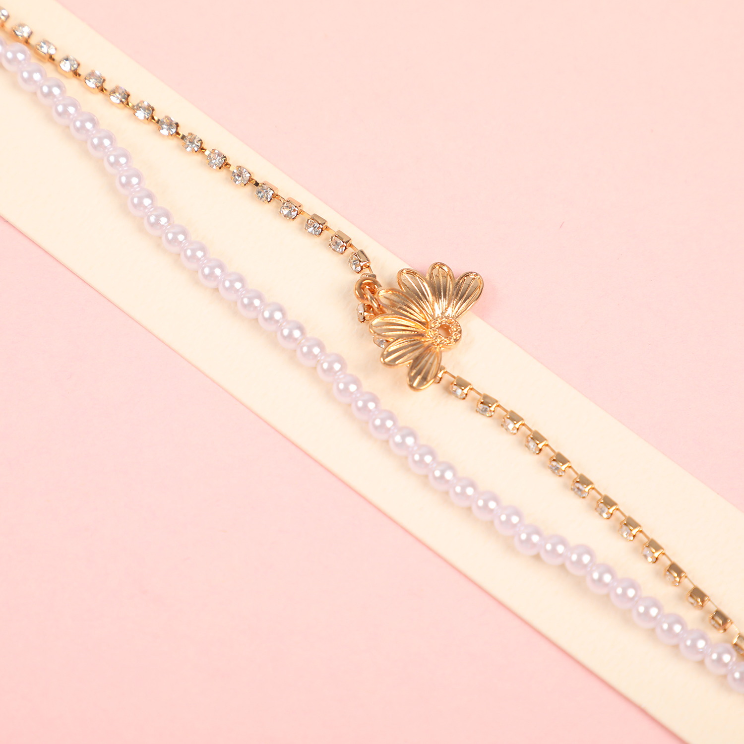 Random Mixed Style Pearl Golden Series Bracelet-1