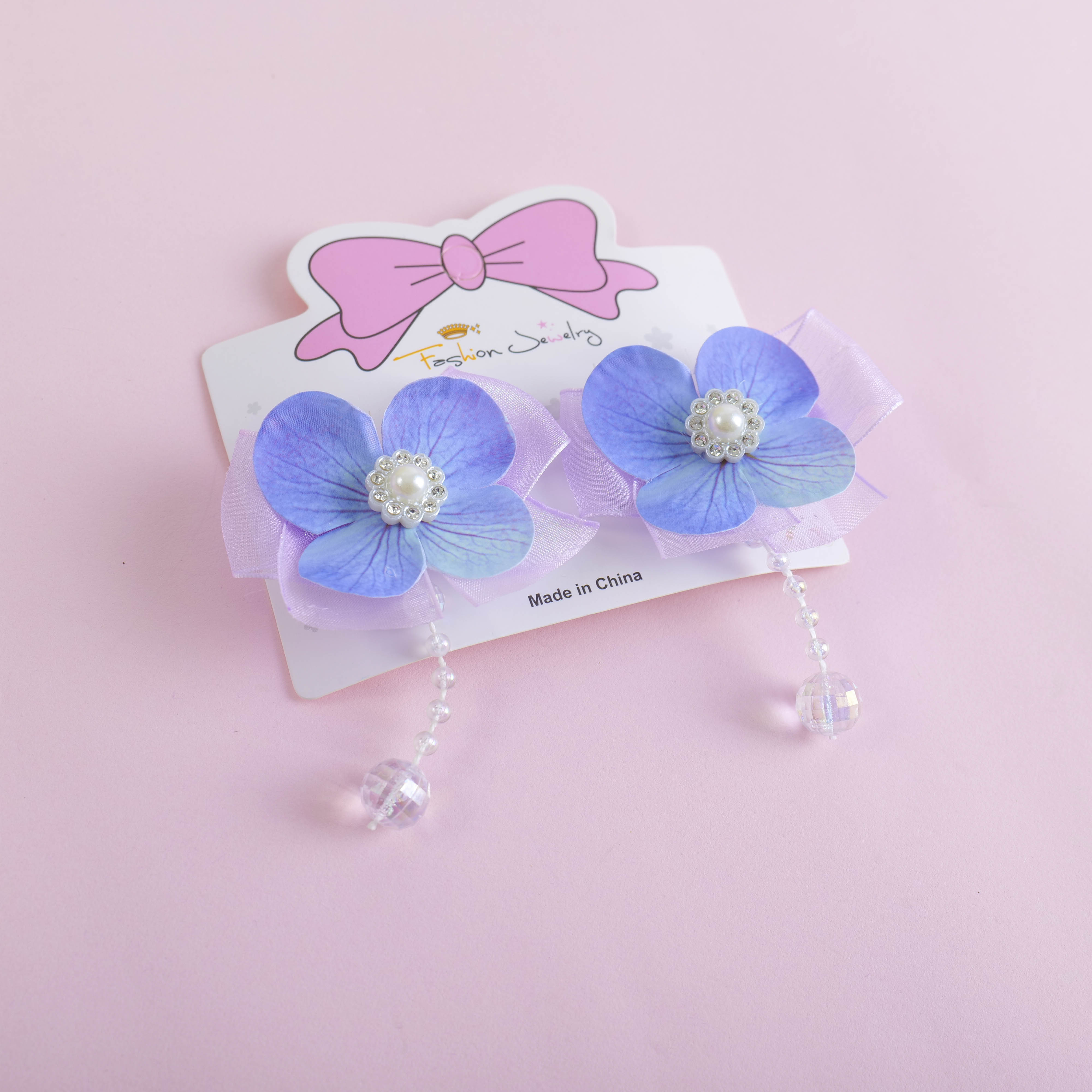 Short Pink Petal Hair Clip