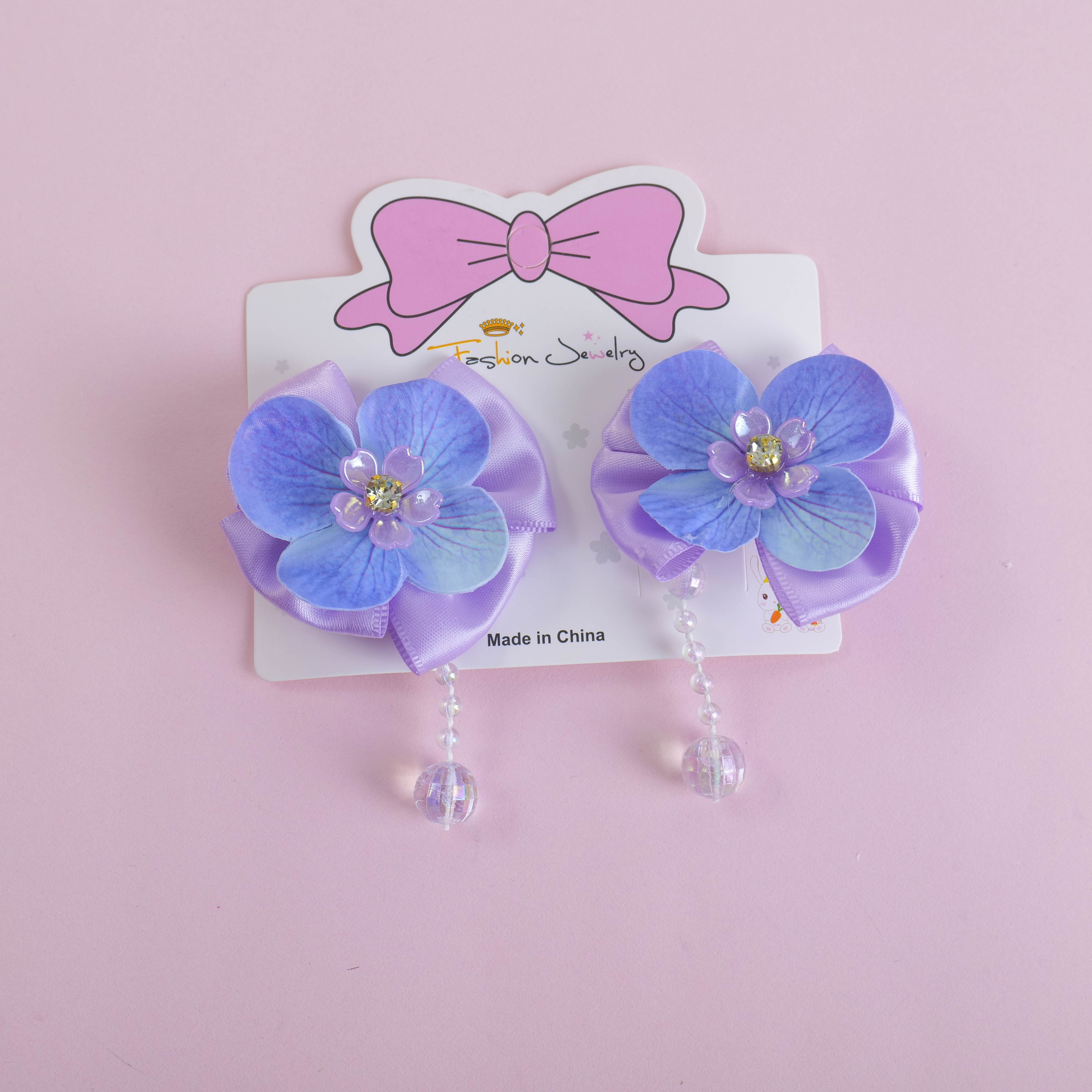 Short Blue Petal Hair Clip