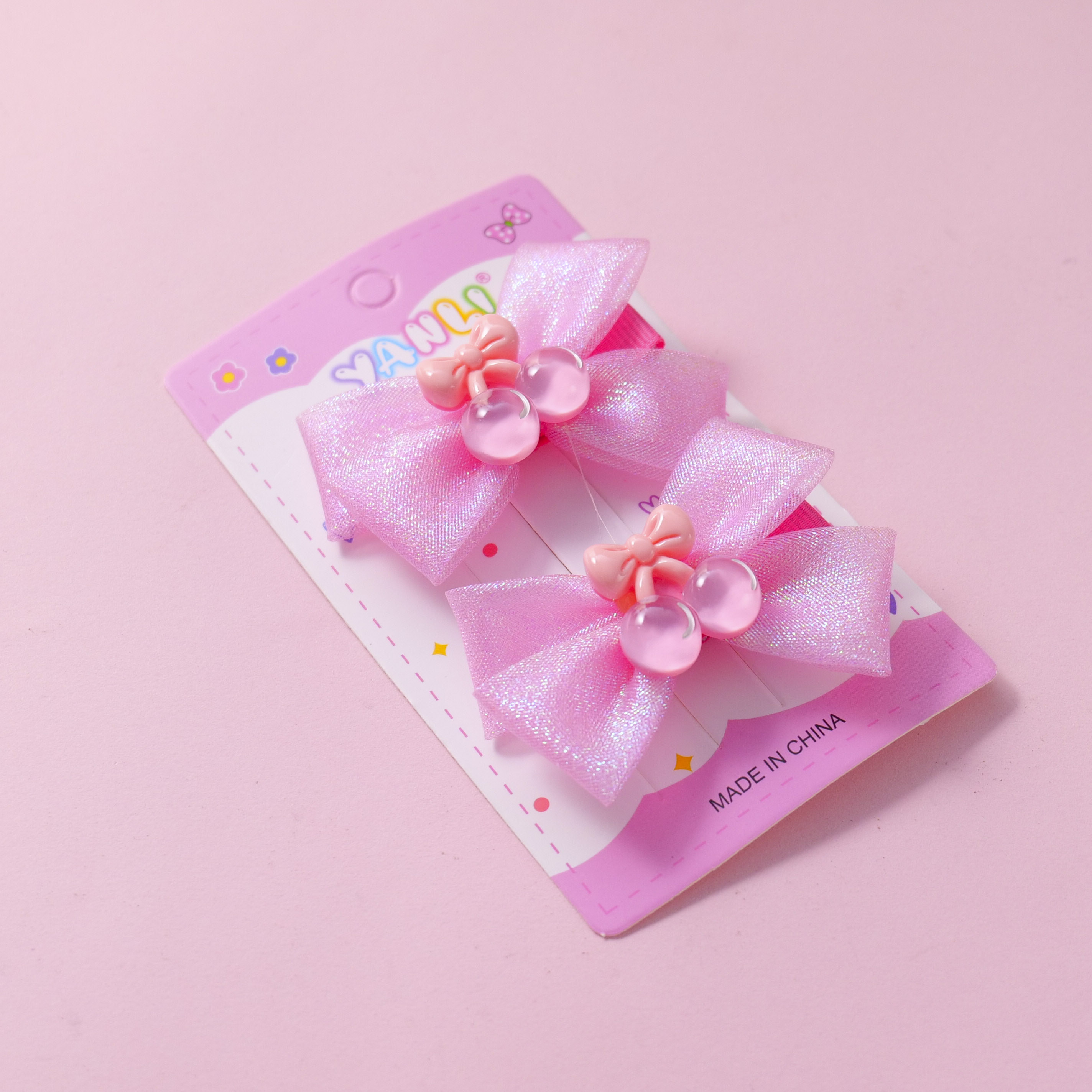 Cherry Pearlescent Hair Clips 2pcs