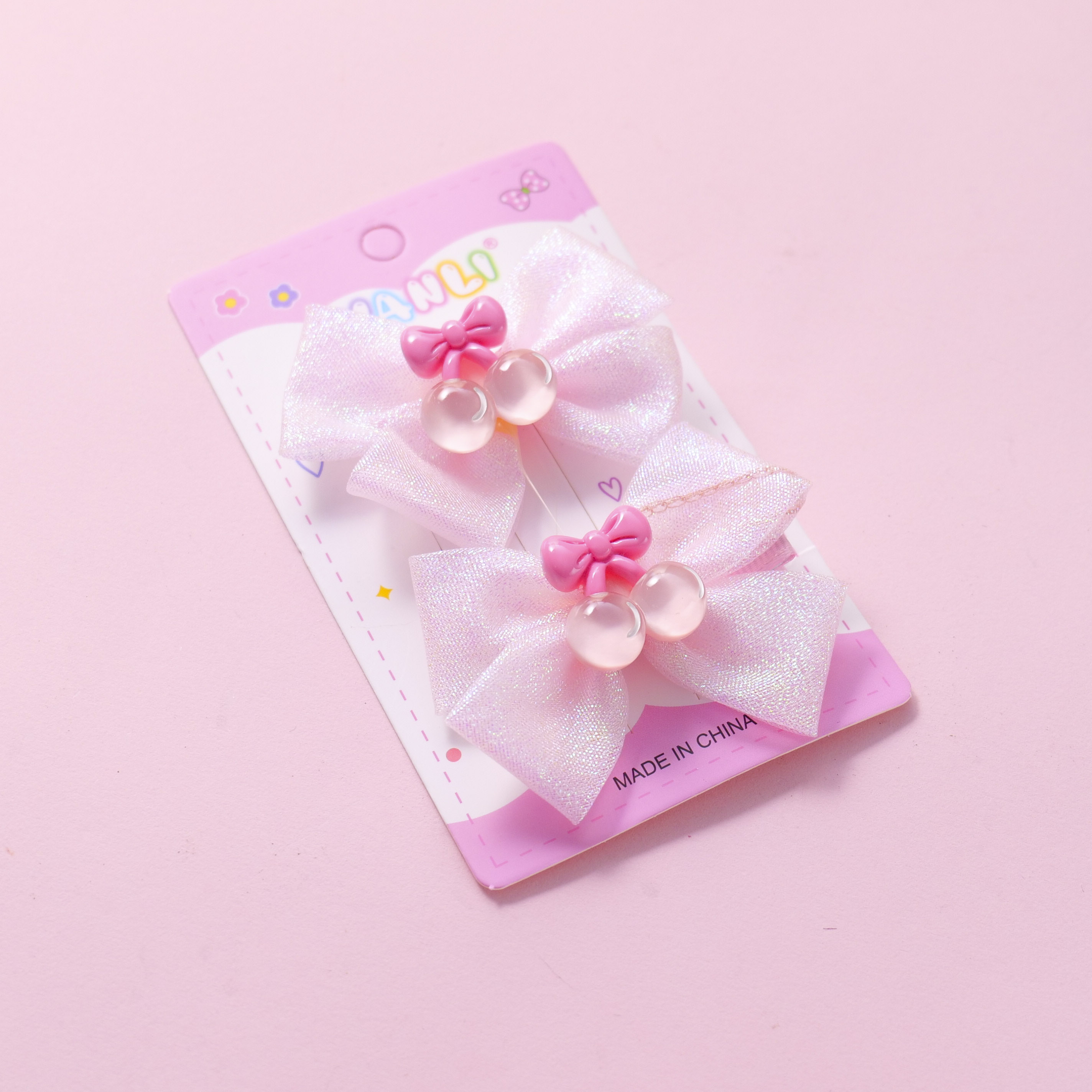 Cherry Pearlescent Hair Clips 2pcs