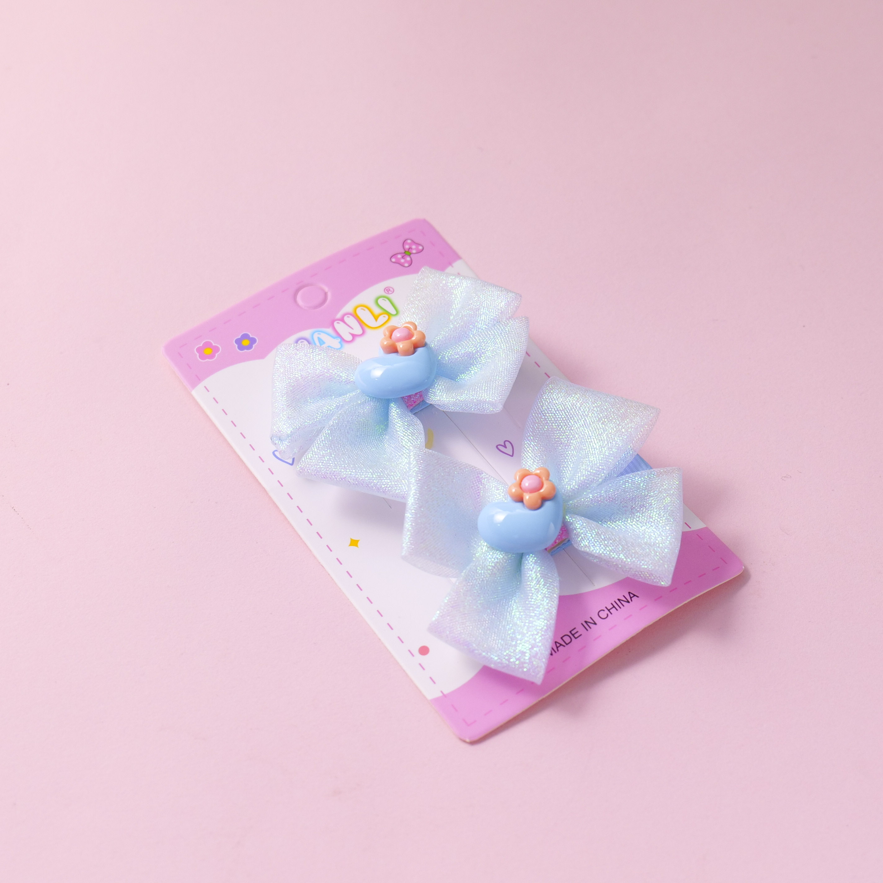 Heart Pearlescent Hair Clips 2pcs