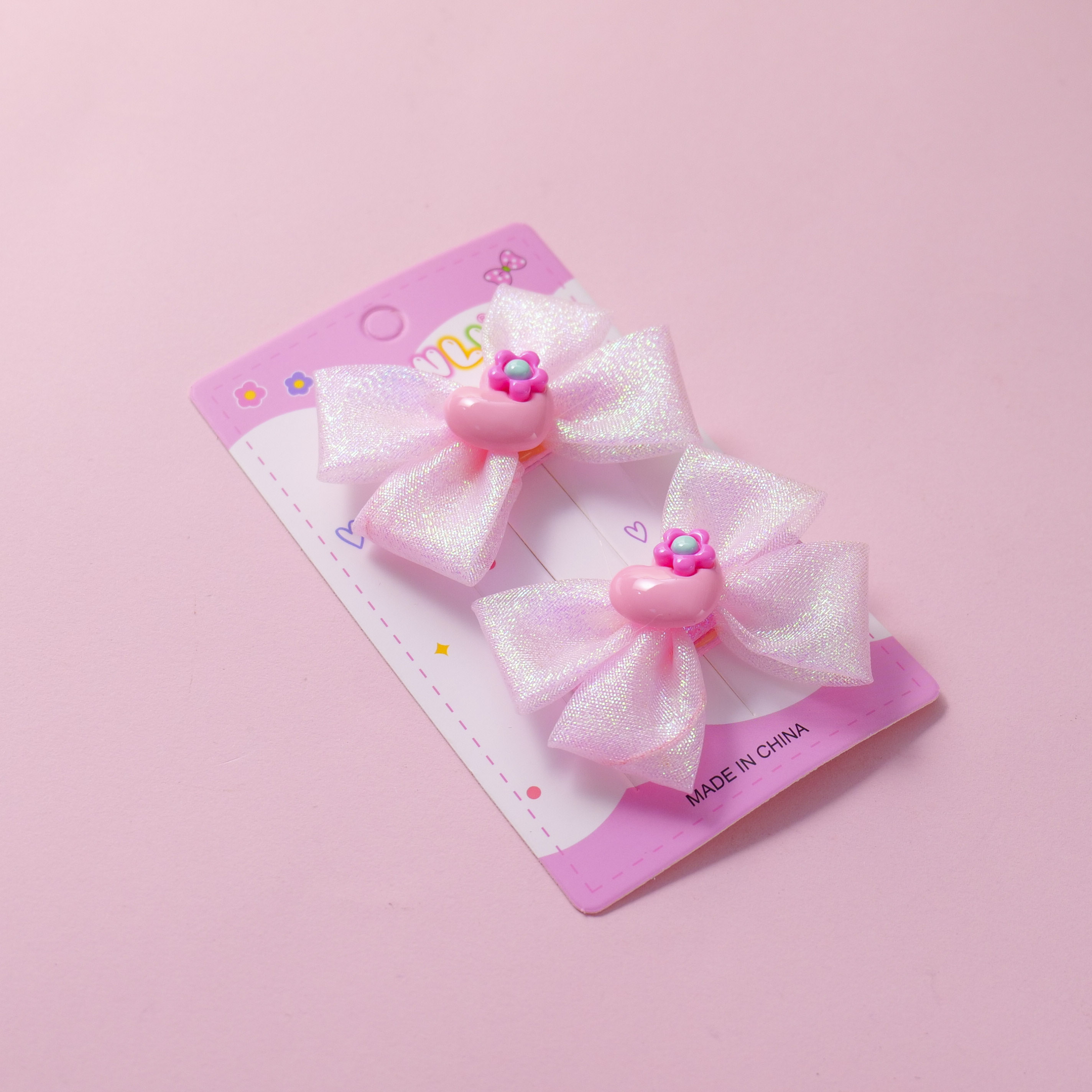 Heart Pearlescent Hair Clips 2pcs