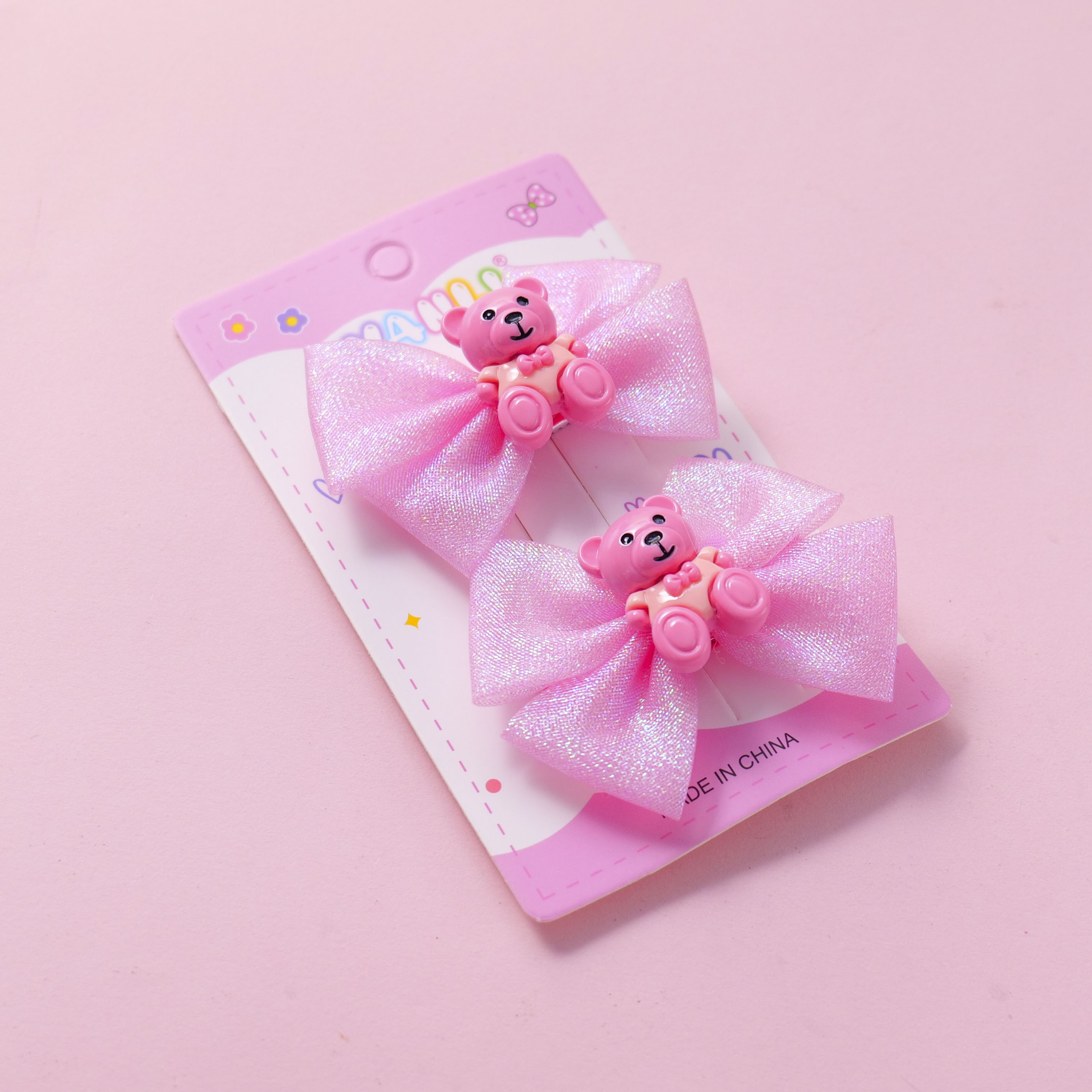 Bear Pearlescent Hair Clips 2pcs