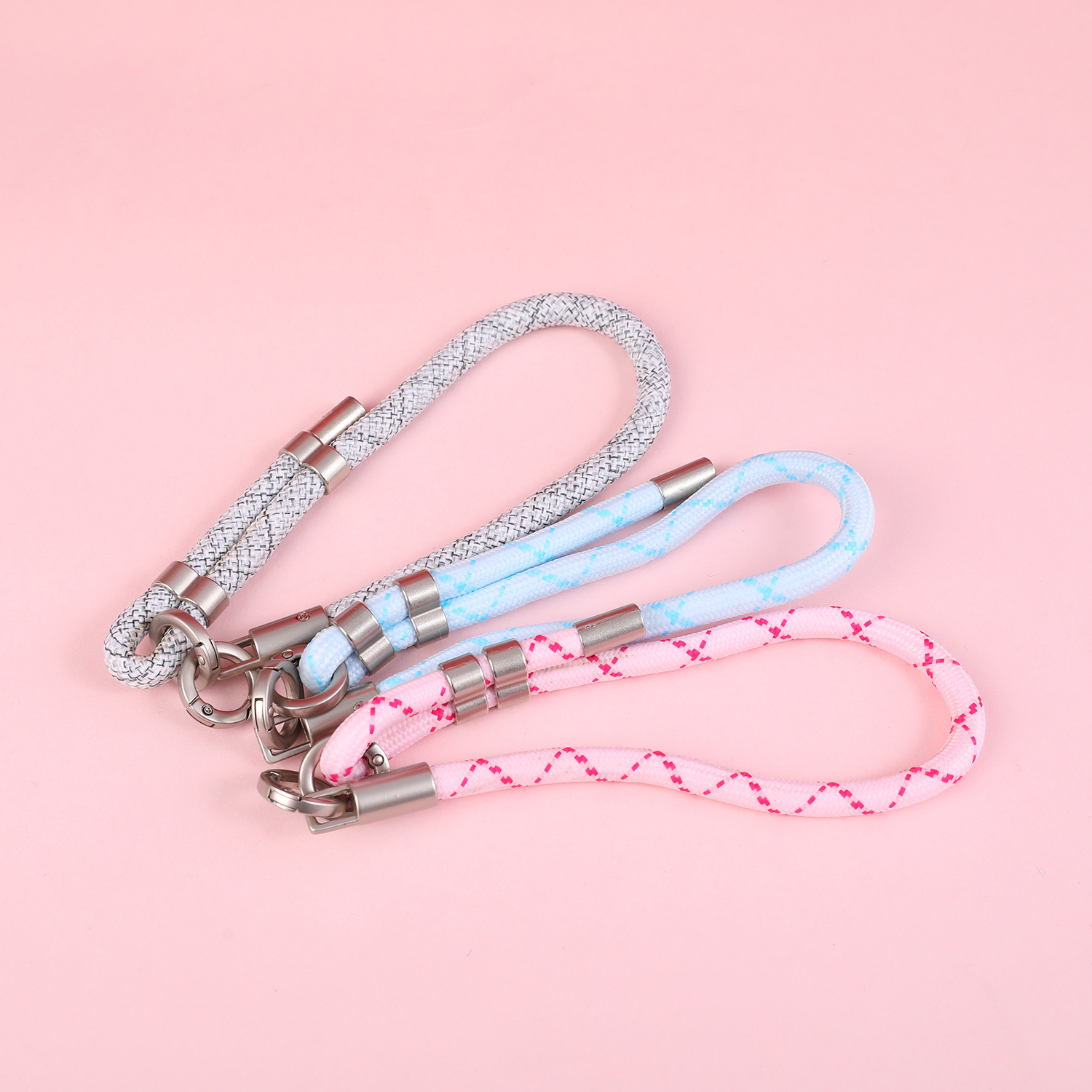 Silver Buckle Braided Rope Charm