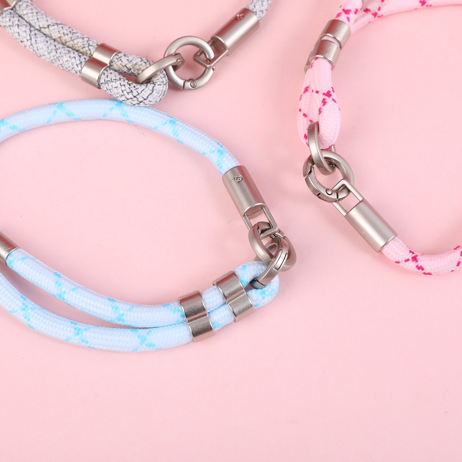 Silver Buckle Braided Rope Charm