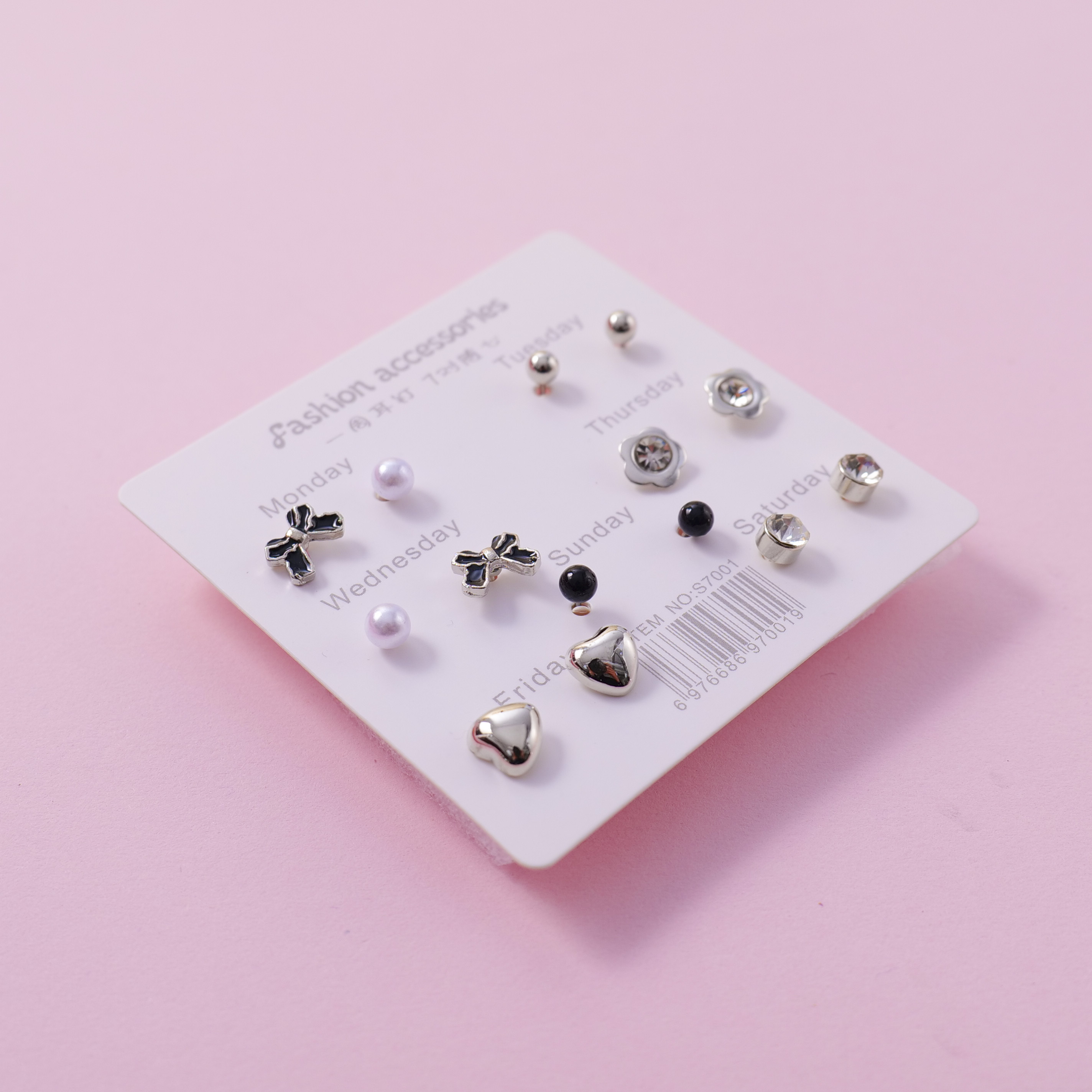 Random Mixed Style Epoxy 7Pairs Earring-3