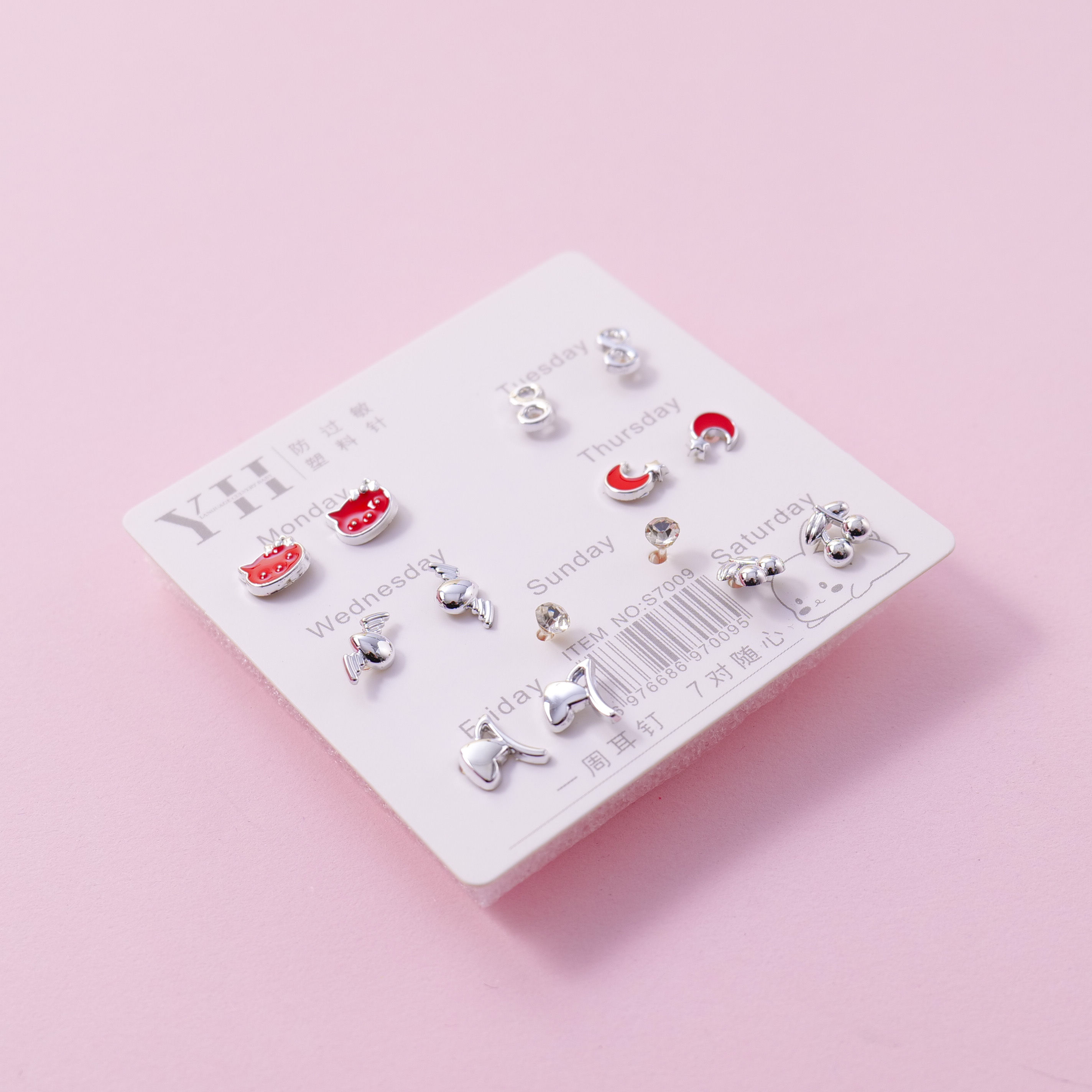 Random Mixed Style Epoxy 7Pairs Earring-5