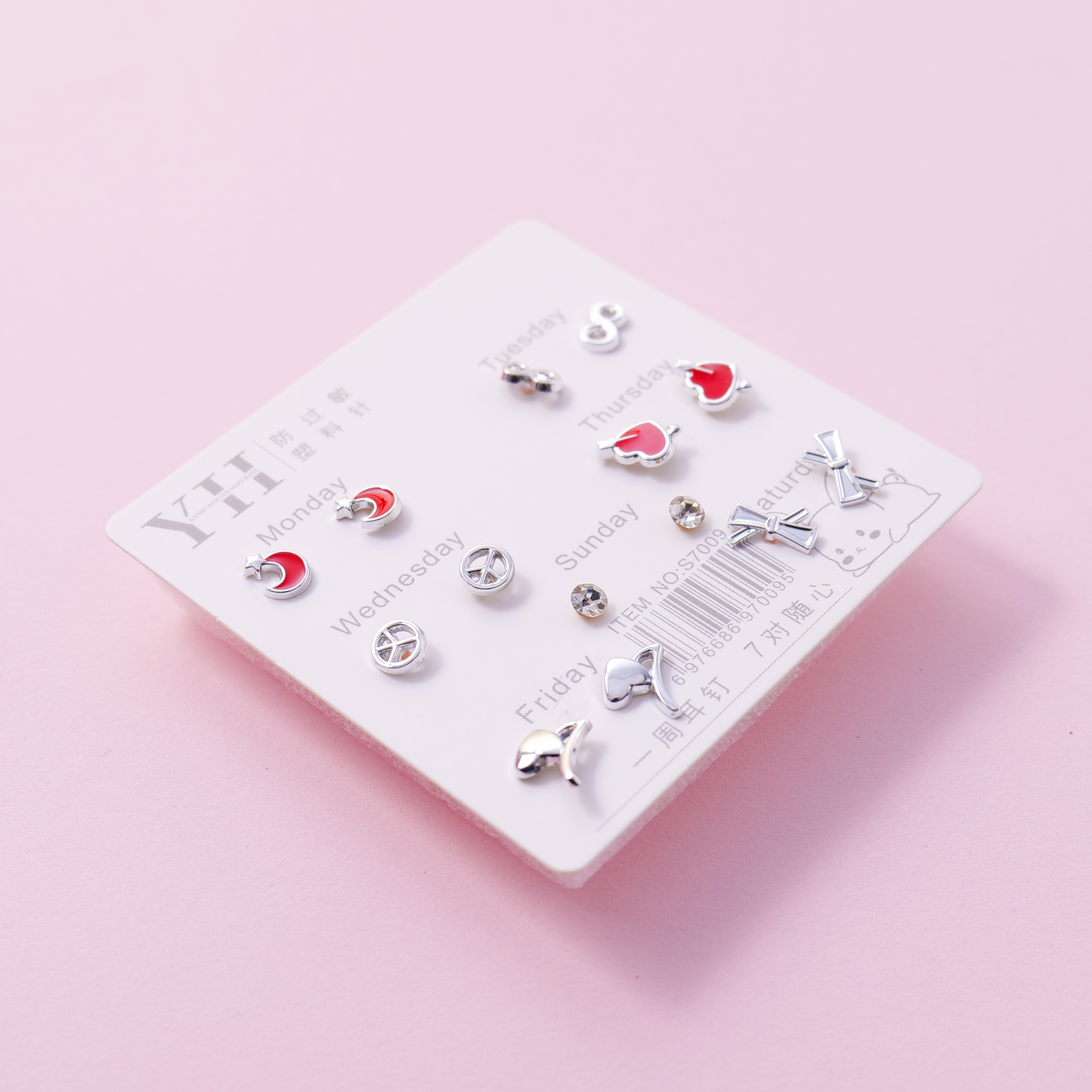 Random Mixed Style Epoxy 7Pairs Earring-6