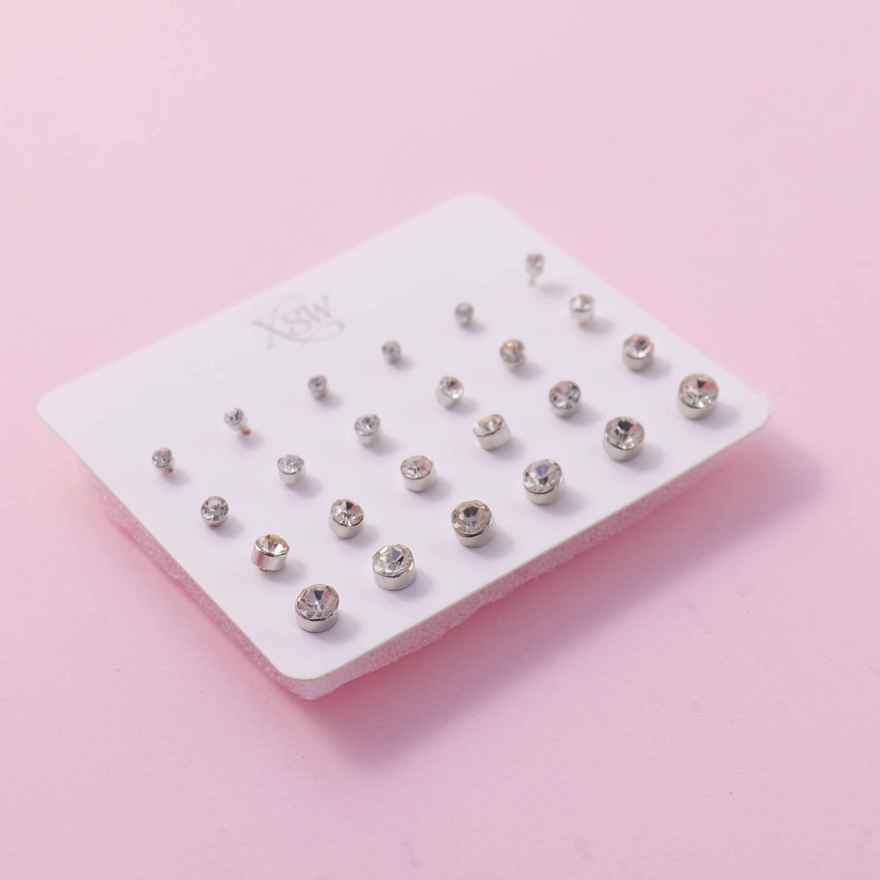 Random Mixed Style Big Rhinestone 12Pairs Earring