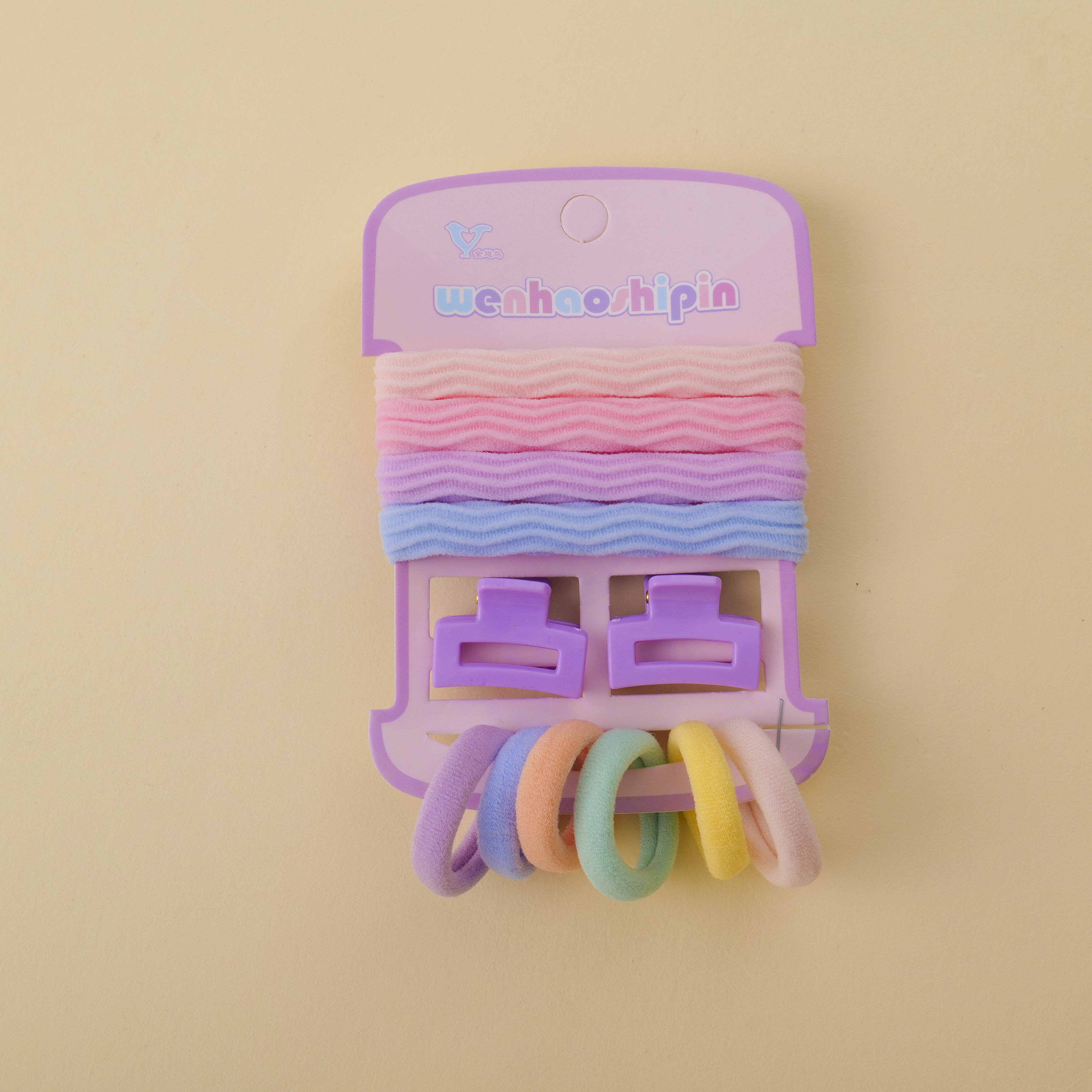 Colorful Rectangle Mini Claw Hair Tie Set 12pcs
