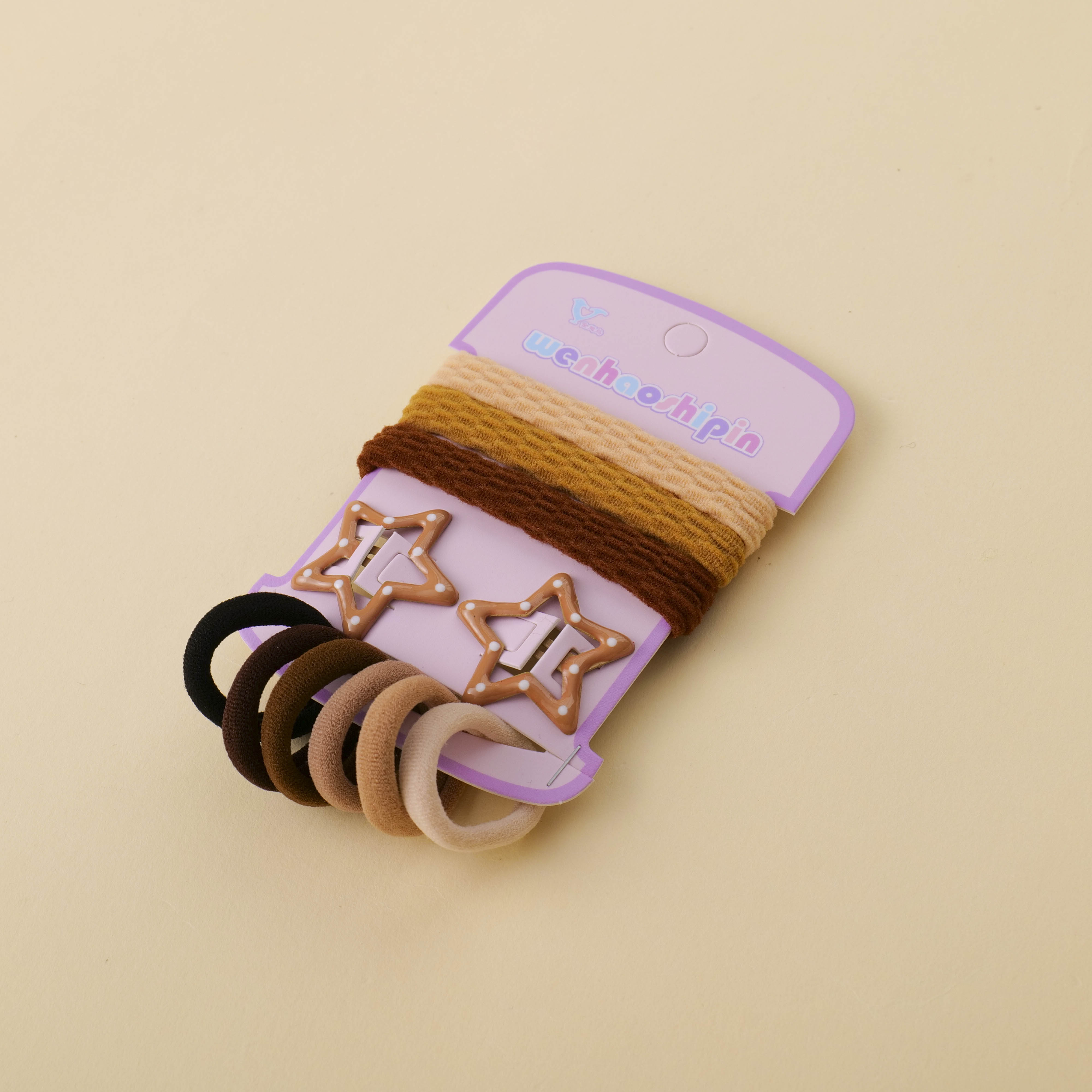 Coffee Star Hair Clip Hair Tie 12pcs