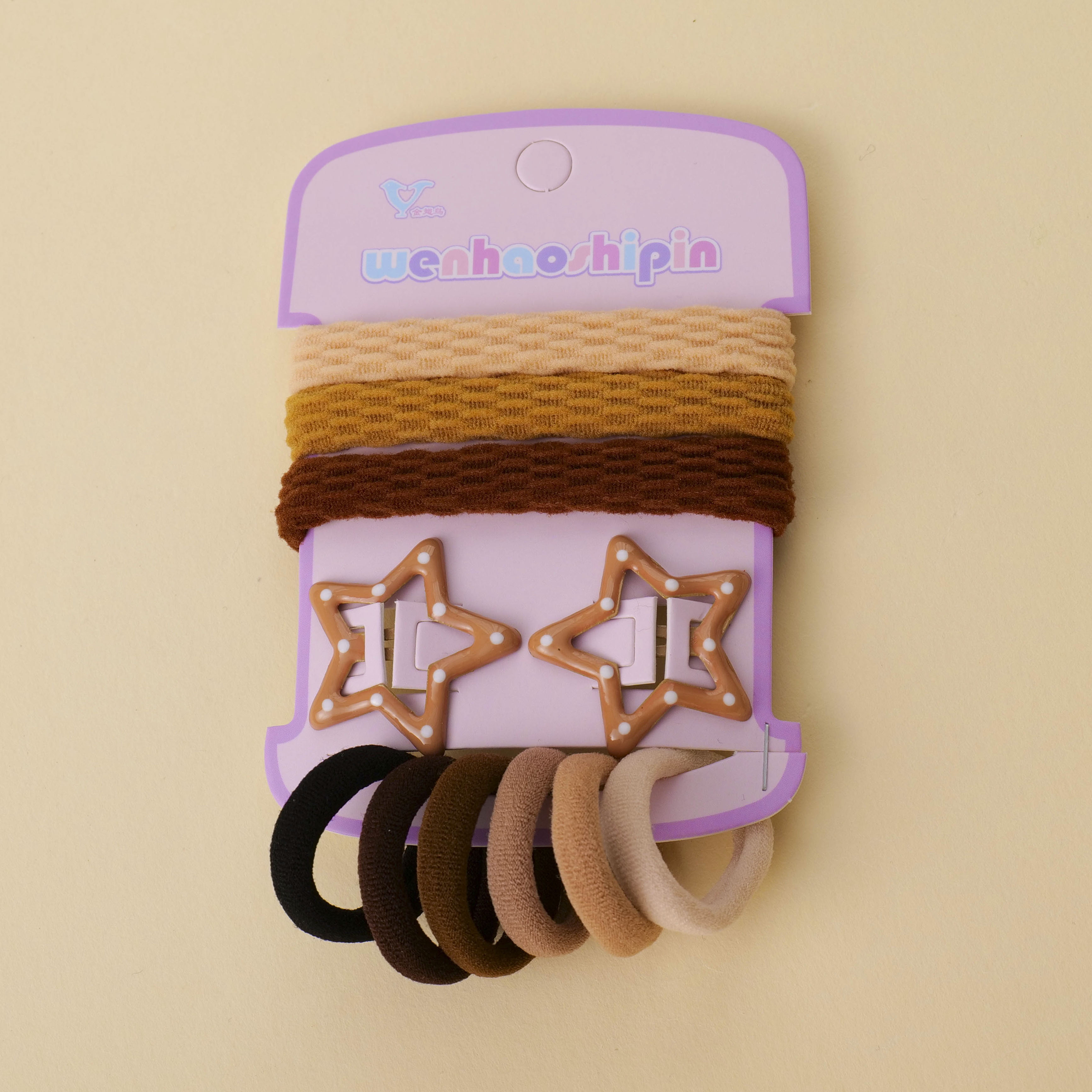 Coffee Star Hair Clip Hair Tie 12pcs