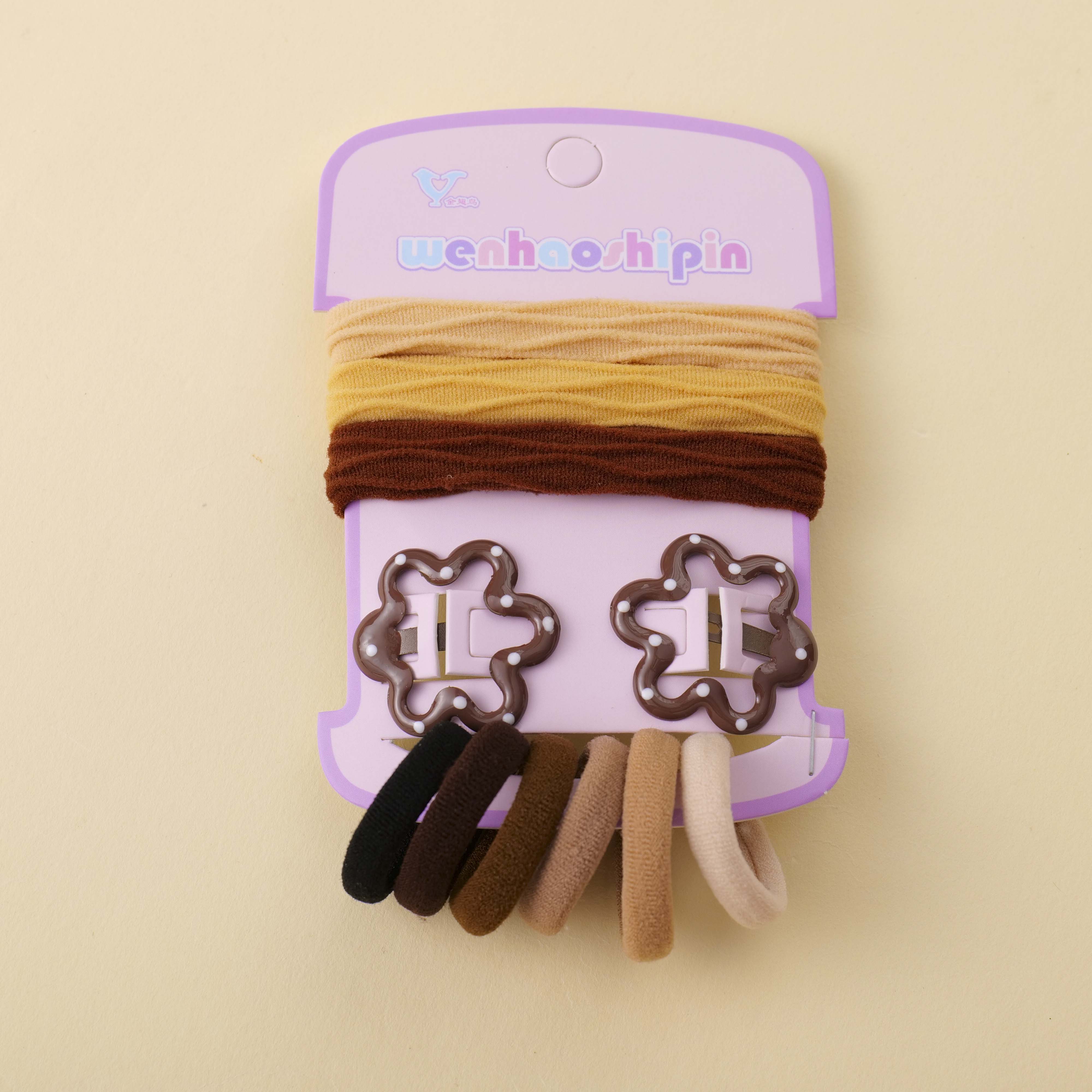Coffee Flower Hair Clip Hair Tie 12pcs