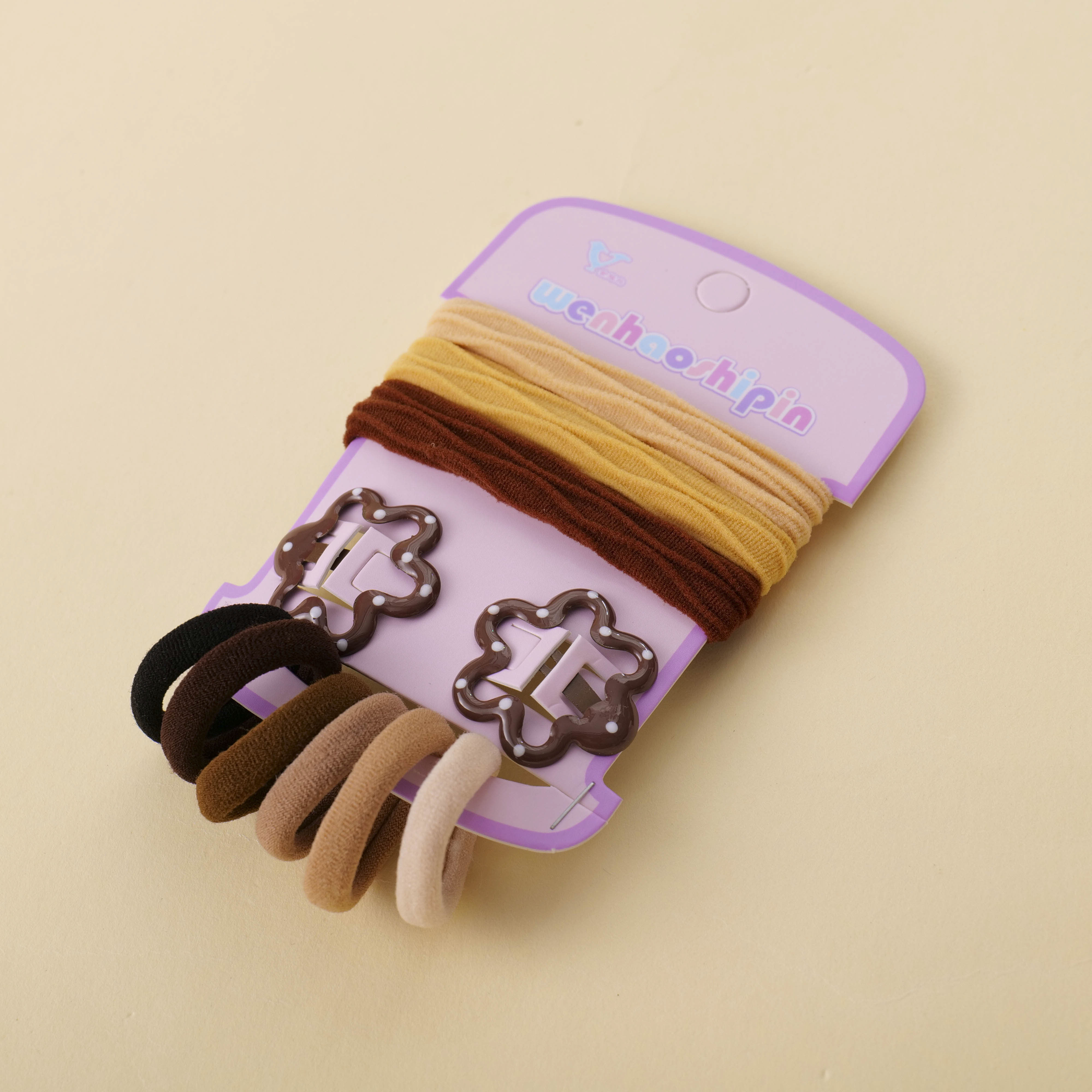 Coffee Flower Hair Clip Hair Tie 12pcs