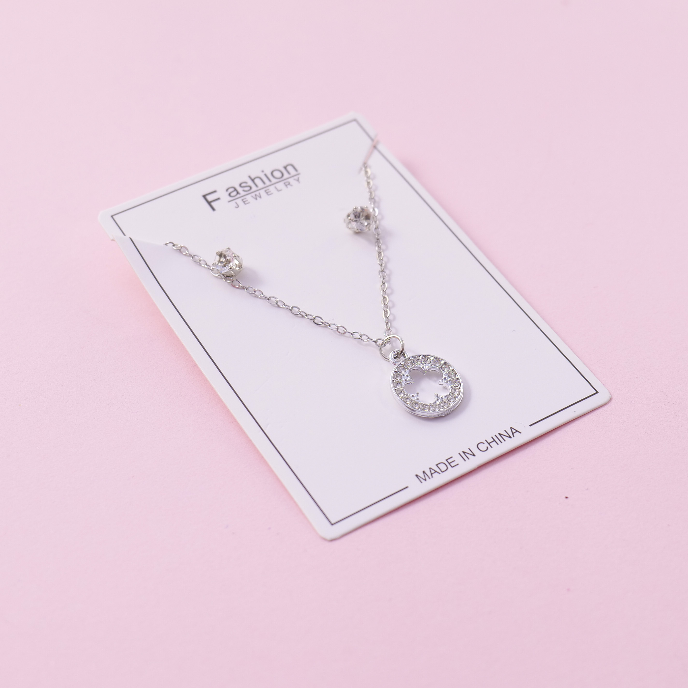Circle Necklace & Stud Earrings Set