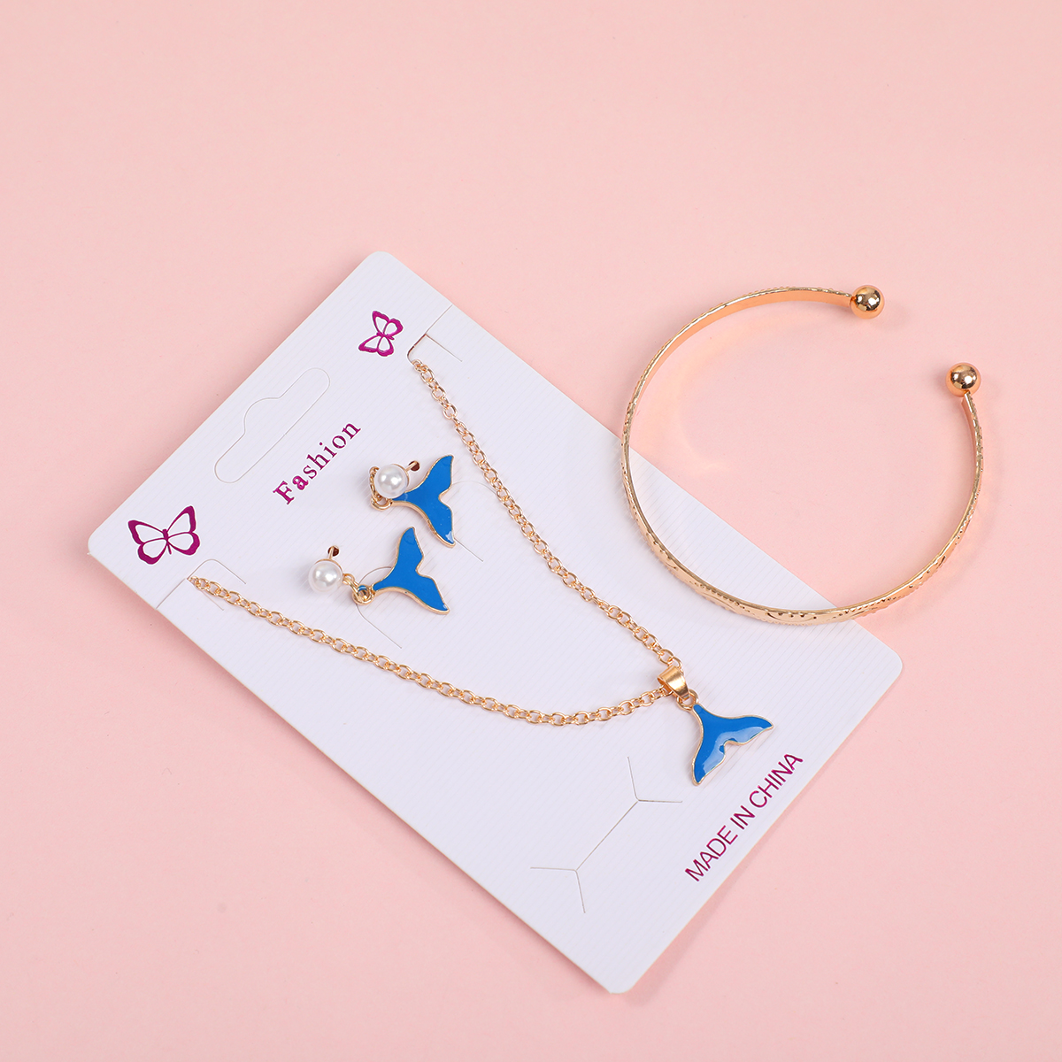 Fishtail Necklace, Earrings and Bracelet Set