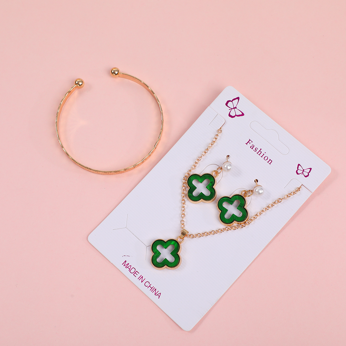Cross Necklace, Earrings and Bracelet Set