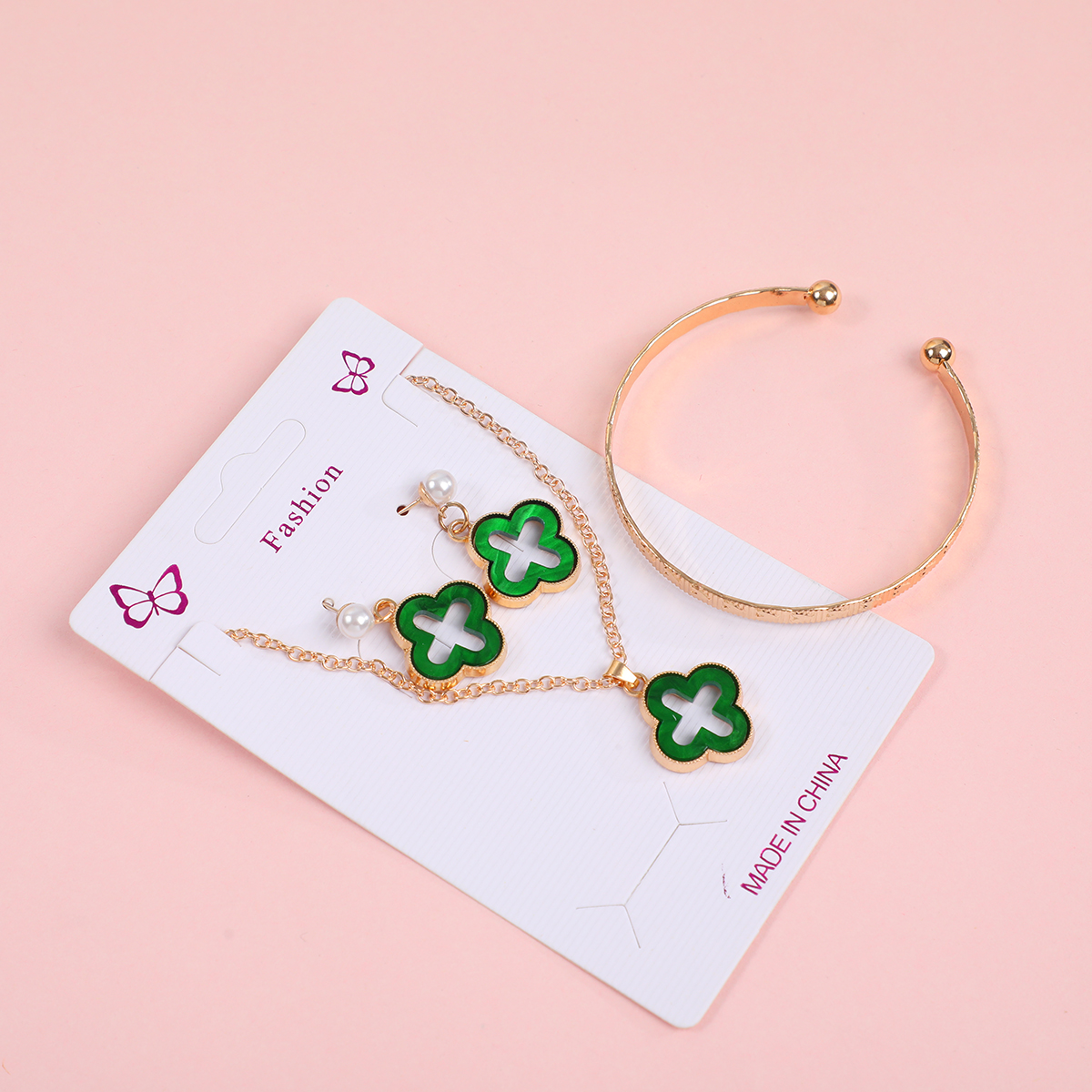 Cross Necklace, Earrings and Bracelet Set