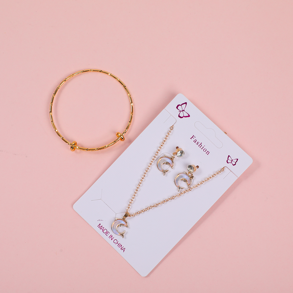 Moon Necklace, Earrings and Bracelet Set