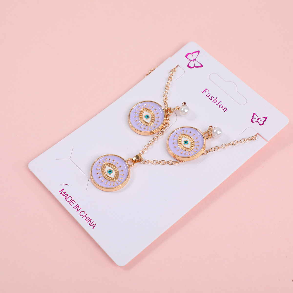 Eye Necklace and Stud Earrings Set