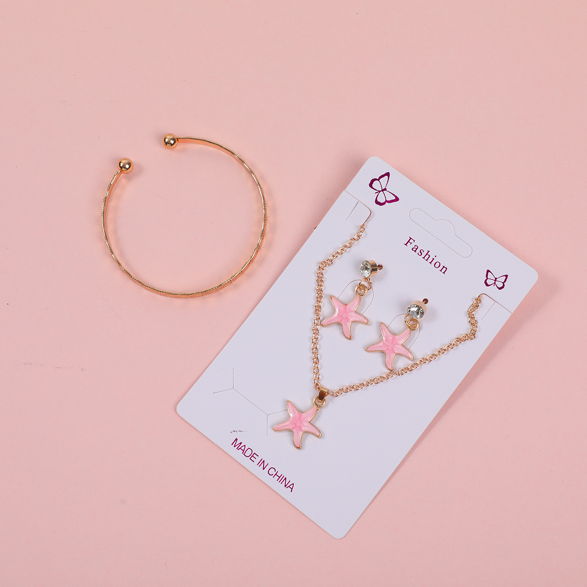 Bowknot Necklace, Stud Earrings and Bracelet Set