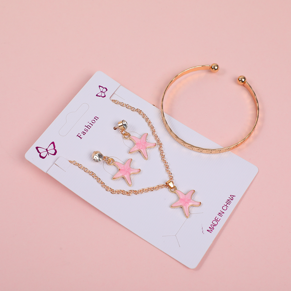 Bowknot Necklace, Stud Earrings and Bracelet Set