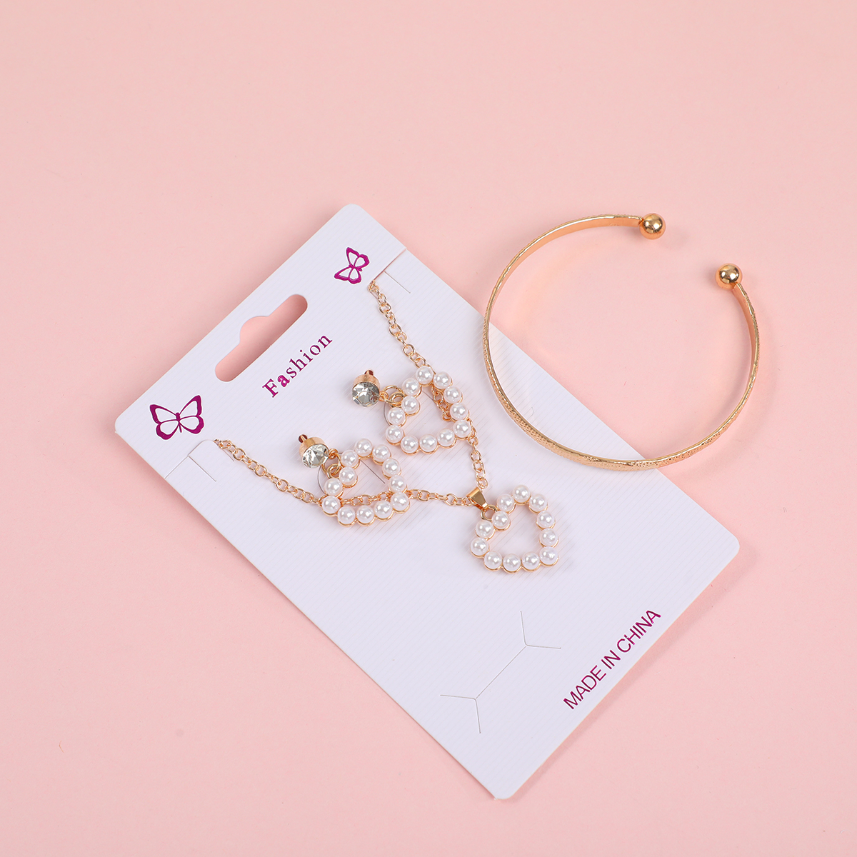Night Breeze Beaded Necklace, Stud Earrings and Bracelet Set