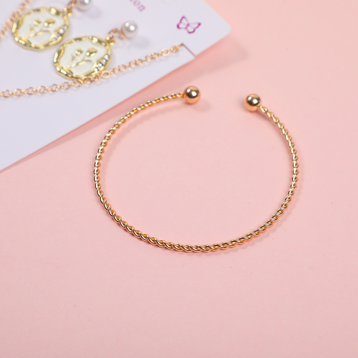 French Portrait Necklace, Earrings and Bracelet Set